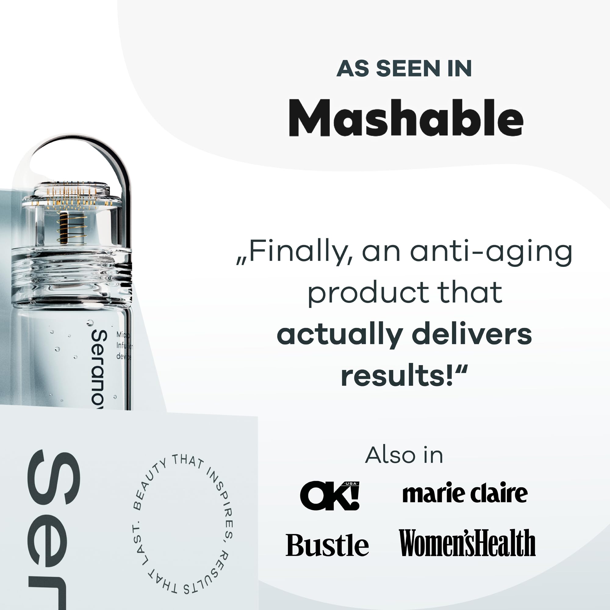 Seranova Micro Infusion Facial Kit – Hydrating Serum & Gentle Skin Care System with Hyaluronic Acid & Peptides, 1-Month Supply