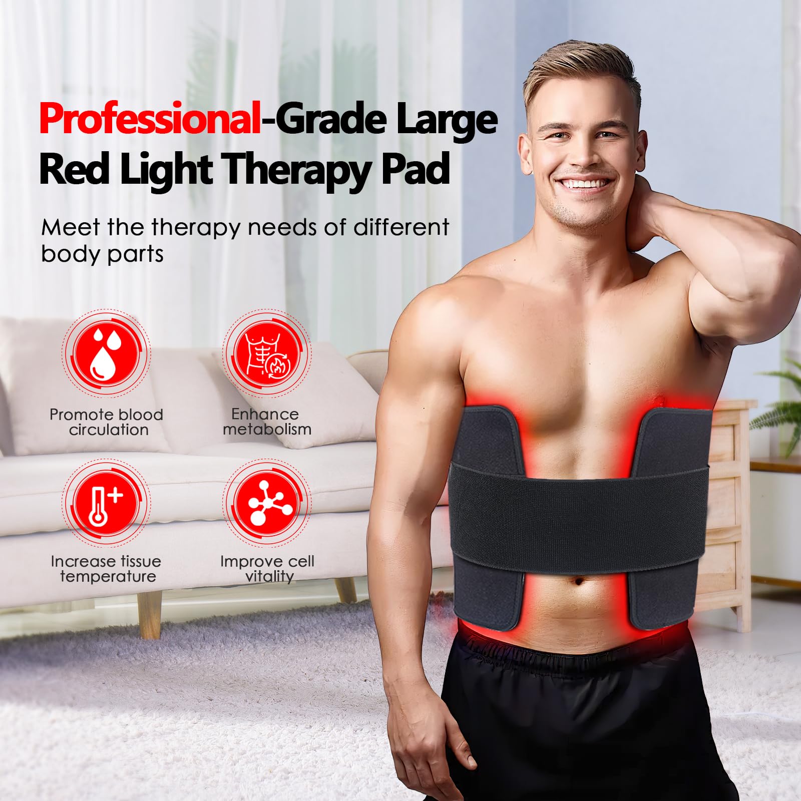 RUISQM Red Light Therapy Mat for Body - 360 LEDs Large Red & Infrared Light Therapy Pad Blanket
