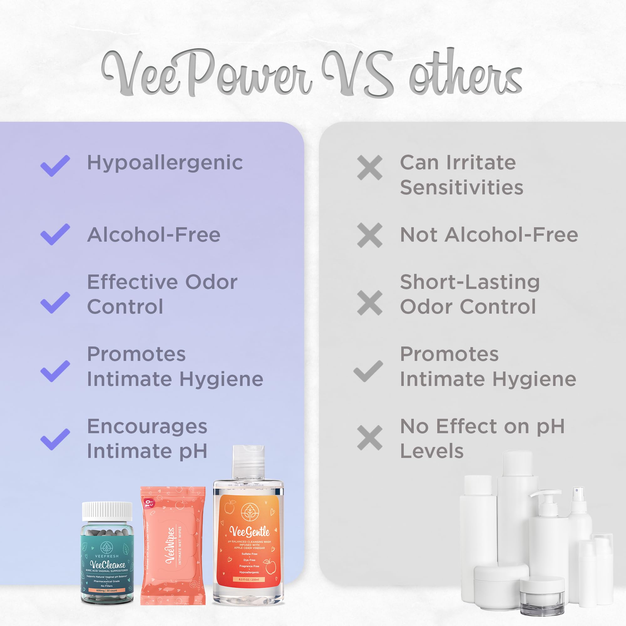 VeeFresh VeePower Bundle - A Convenient Feminine Care Bundle for Any-Time Freshness & Odor Control