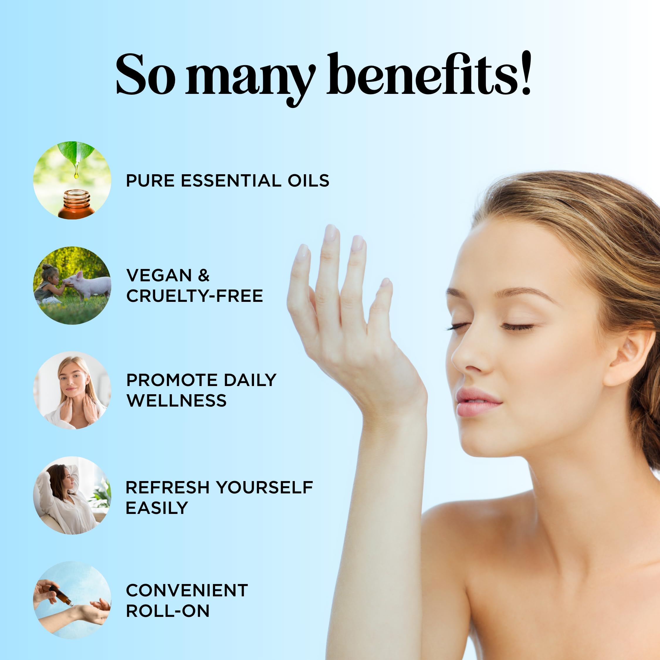 Headache Roll on Essential Oils - Aromatherapy Essential Oils Sets Variety Pack with Peppermint Clarify