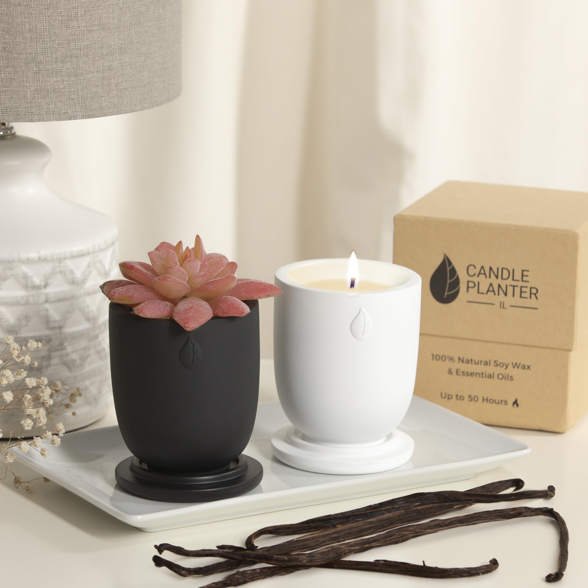 CandlePlanter Concrete Cement Candle Planter - Candles for Home Scented, Soy Candles