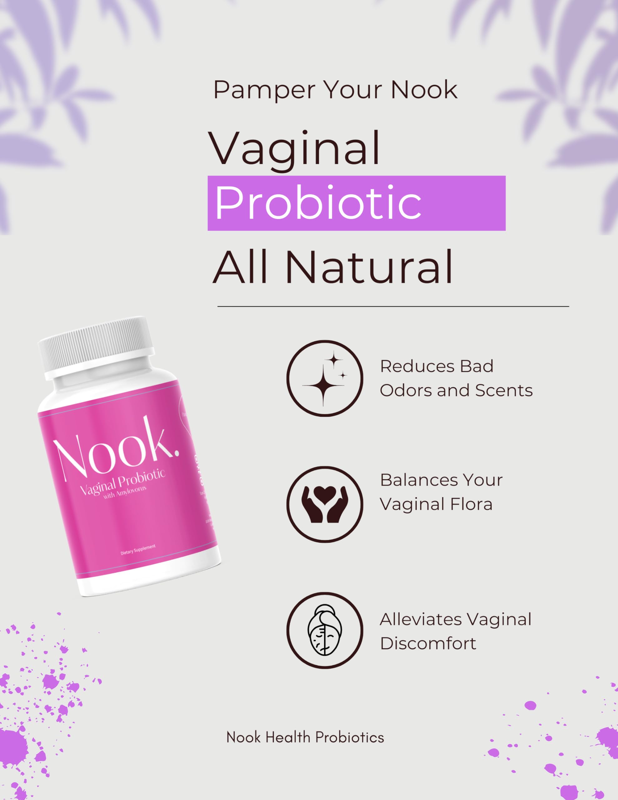 Nook Vaginal Probiotics for Women - pH Balance & Odor Control Feminine Health Supplements