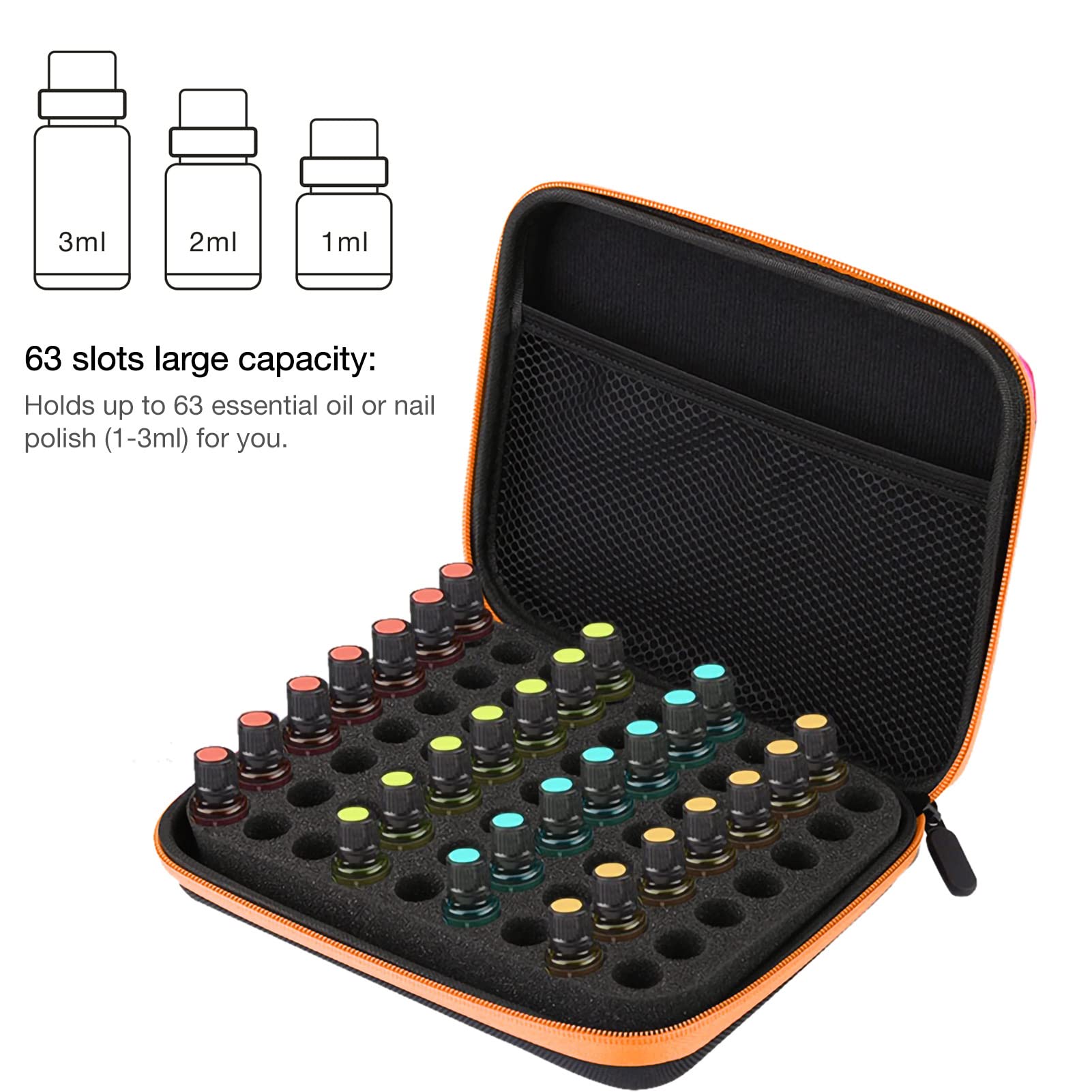 Essential Oil Storage Holder Organizer Carrying Case, Essential Oils Box Holds 63 Bottles