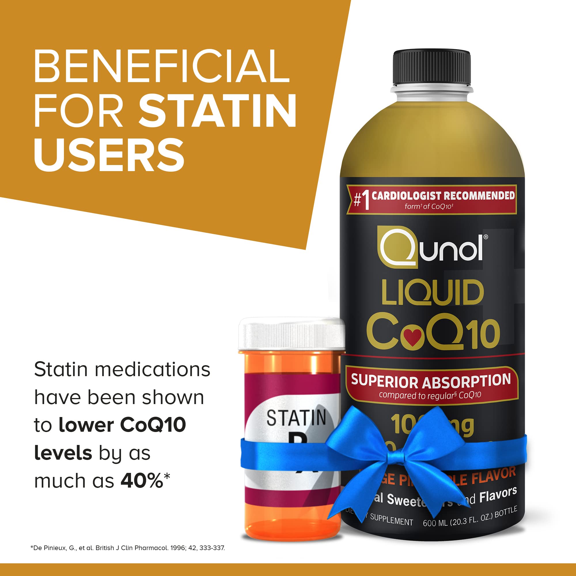 Qunol Liquid CoQ10 100mg, Superior Absorption Natural Supplement Form of Coenzyme