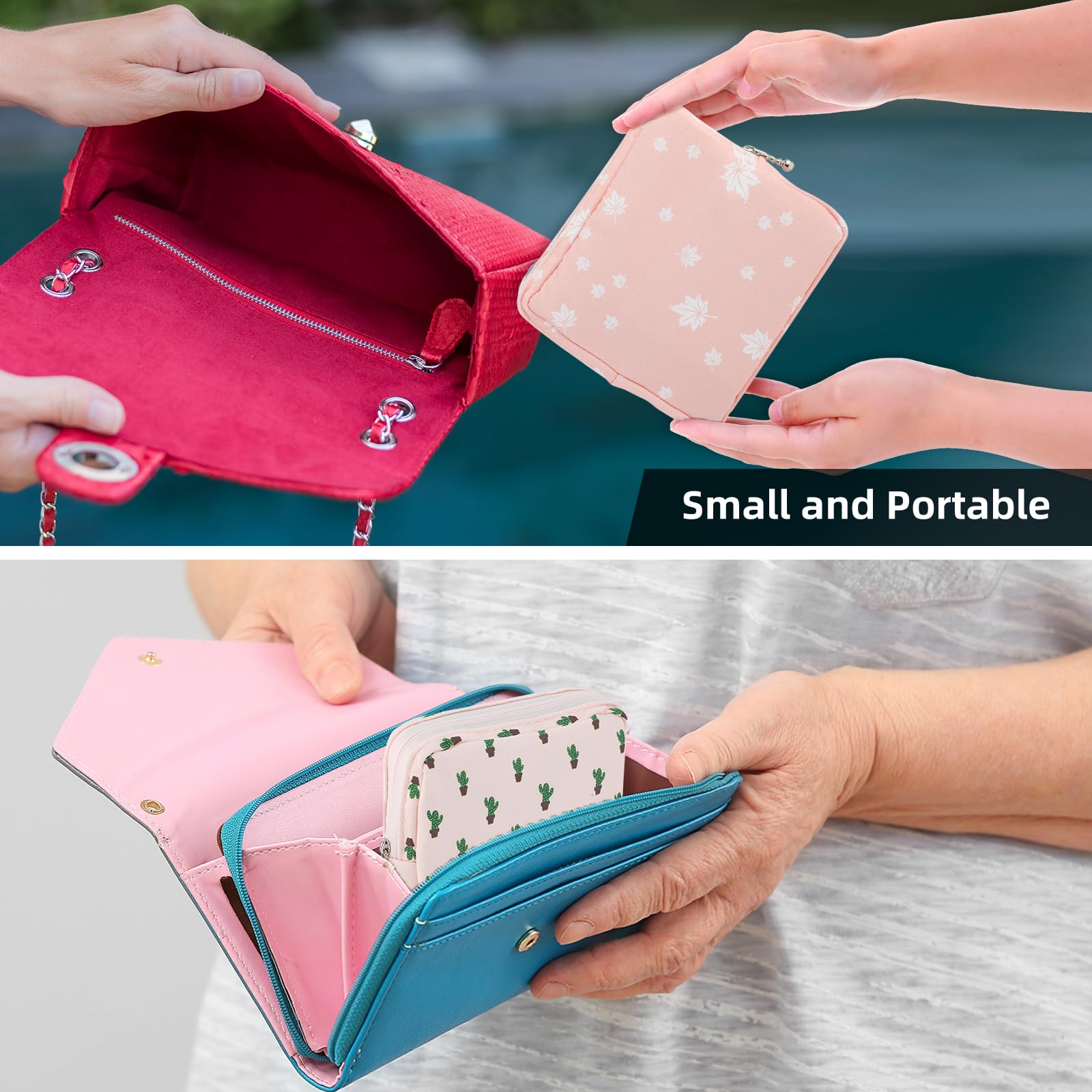 3Pcs Period Bag, Sanitary Pad Storage Bag Samll Period Pouch for Purse Cute Menstrual Period Bag