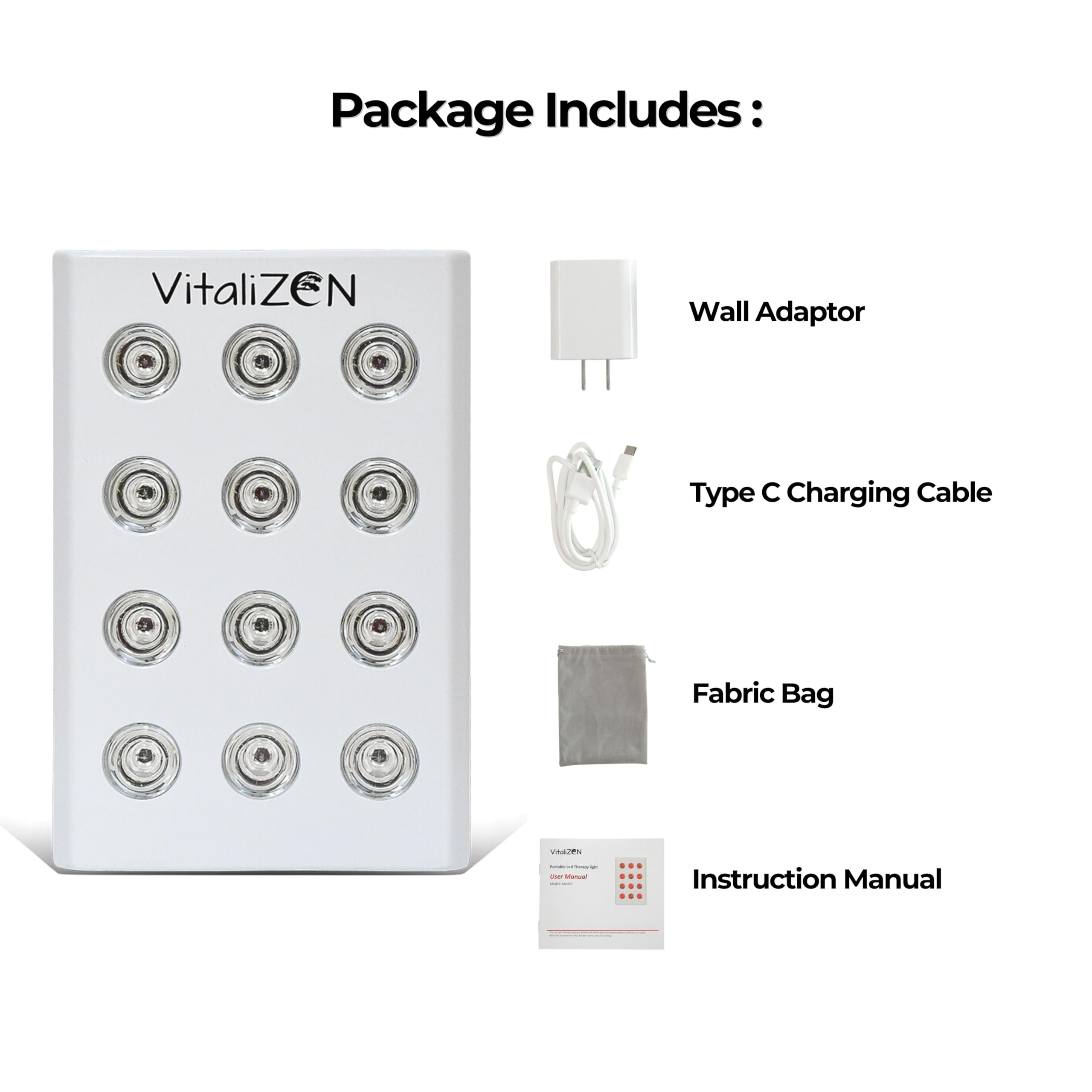 VitaliZEN Cosmo 60 Watt, Rechargeable Red & Near-Infrared Light Therapy Device. 660nm & 850nm