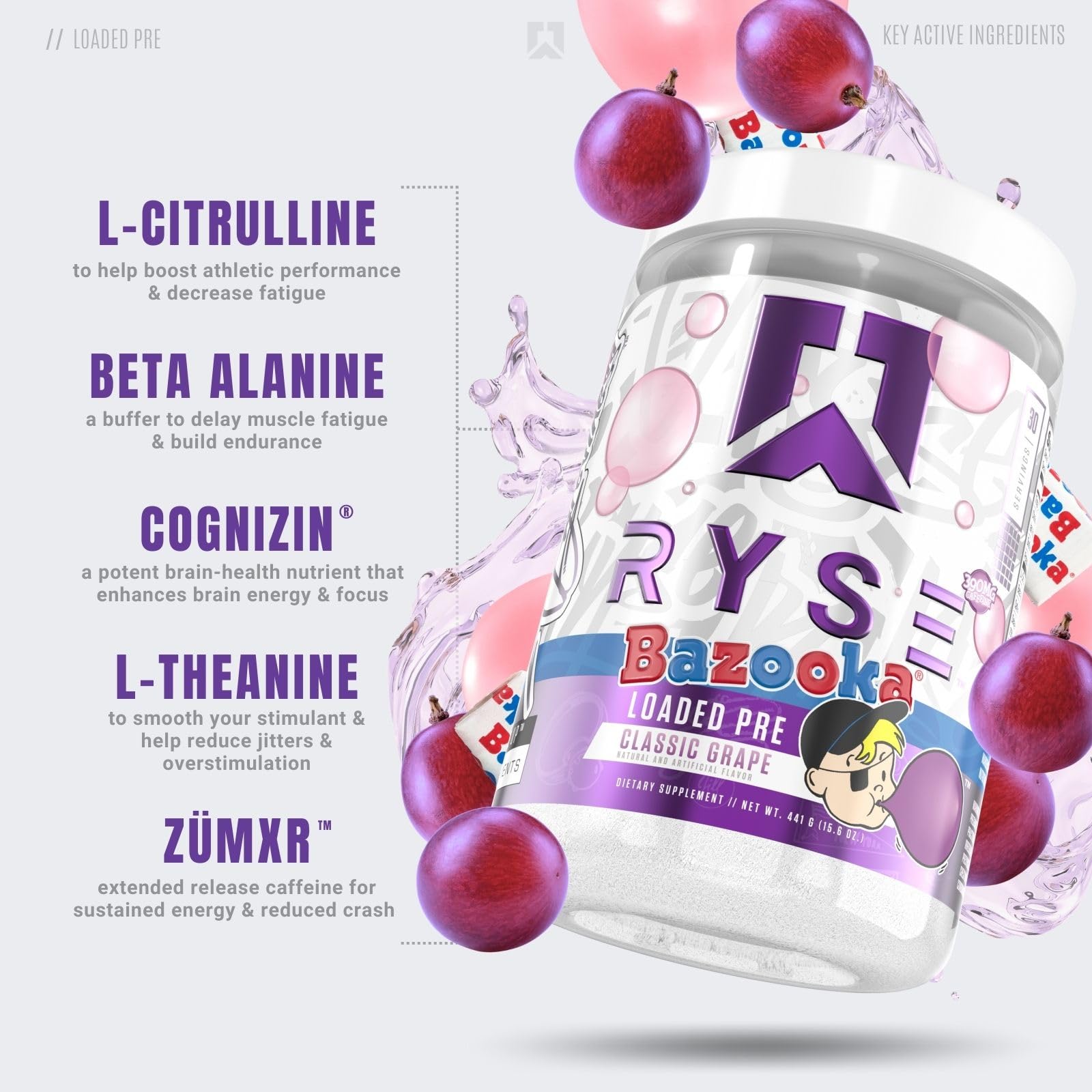RYSE Up Supplements Loaded Pre Workout Powder Supplement for Men & Women