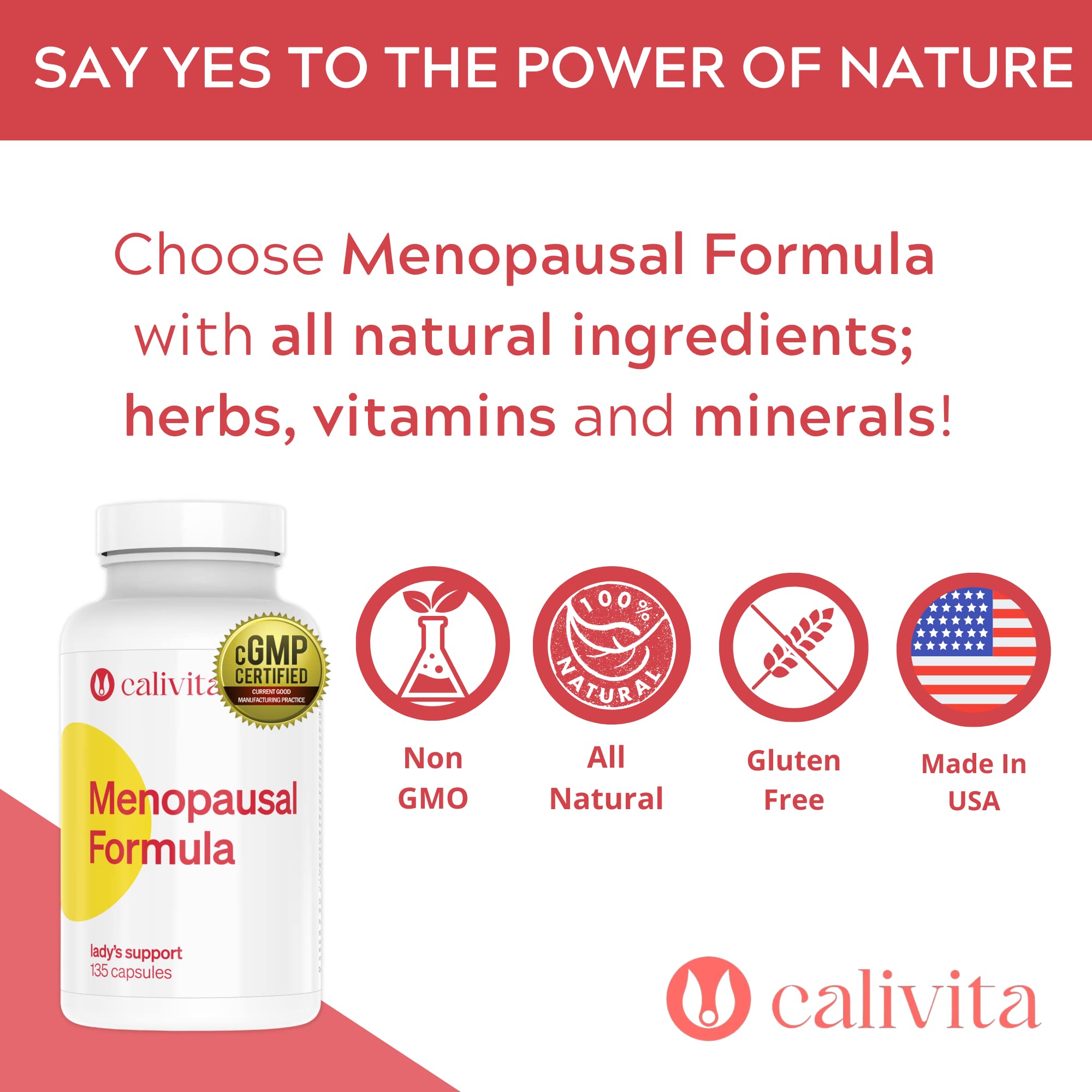 CaliVita Menopausal Formula - Menopause Relief Supplements for Women with Dong Quai, Black Kohosh