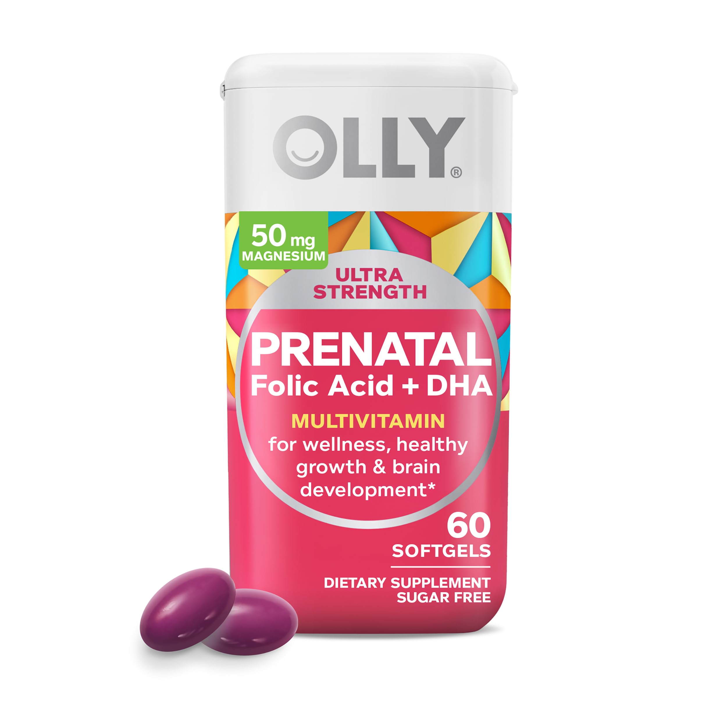 OLLY Ultra Strength Prenatal Multivitamin Softgels, Supports Healthy Growth
