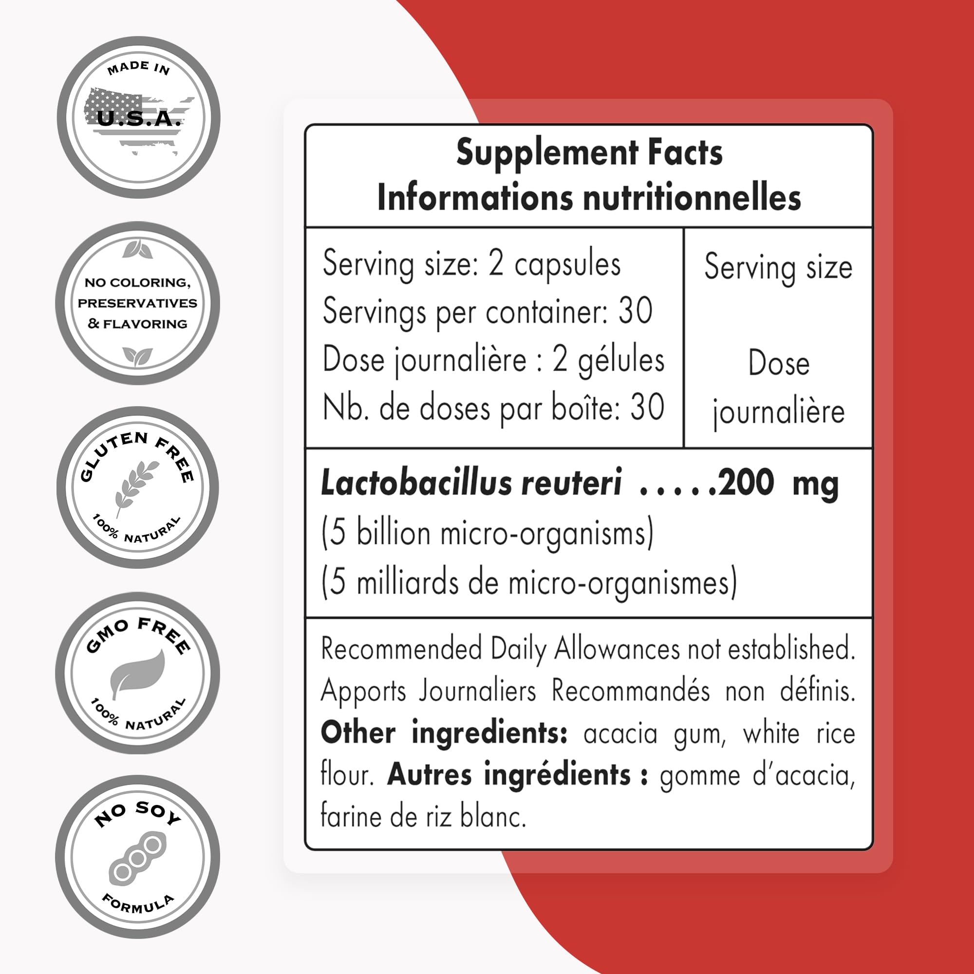 Supersmart - Lactobacillus Reuteri 5 Billion CFU per Day (Probiotic Supplement)