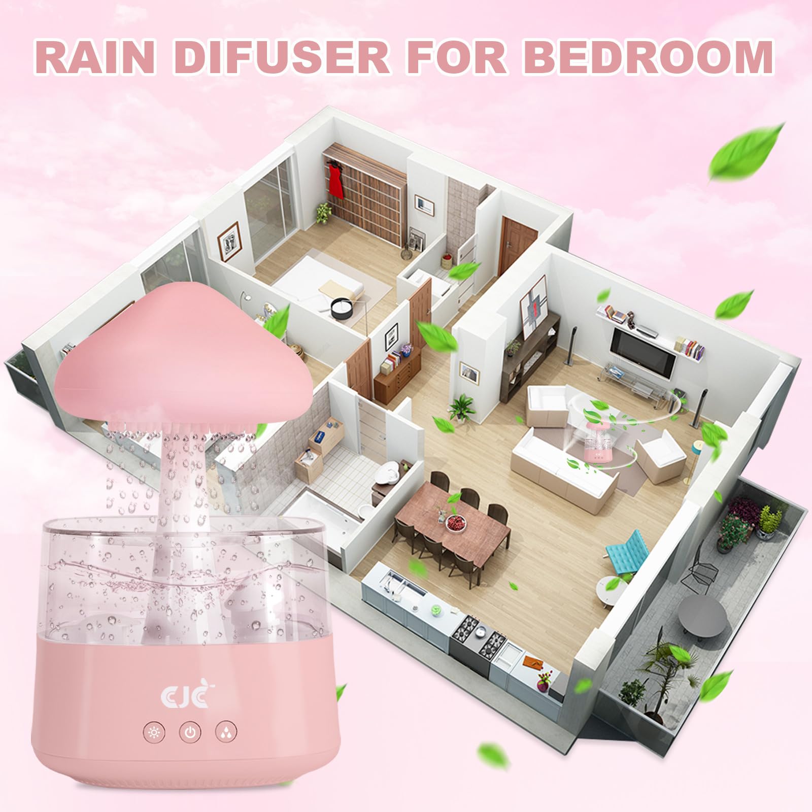 Humidifiers for Bedroom, 7 Color-Changing Led Night Lights, Aromatherapy Essential Oil