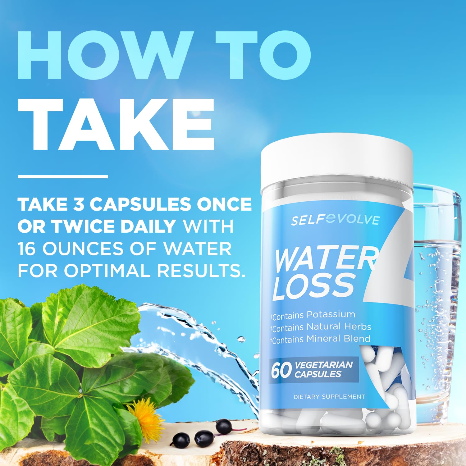 selfevolve Water Loss and DIM Supplement Bundle - Natural Water Pills for Reducing Water Retention