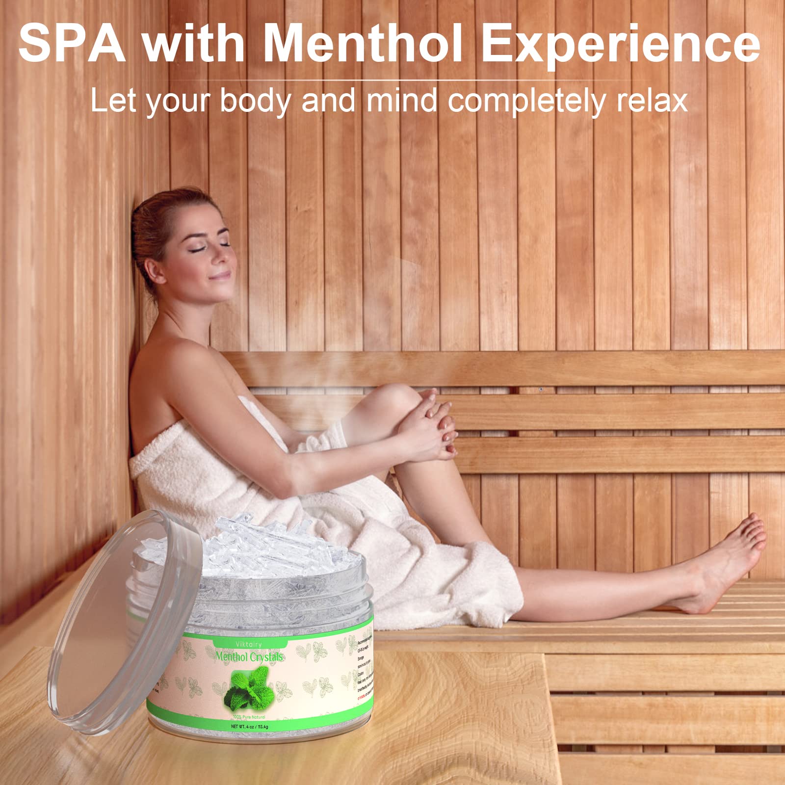 Viktairy Menthol Crystals 2 oz, 100% Pure Organic Mint Crystals | Great for Making Shower Steamers