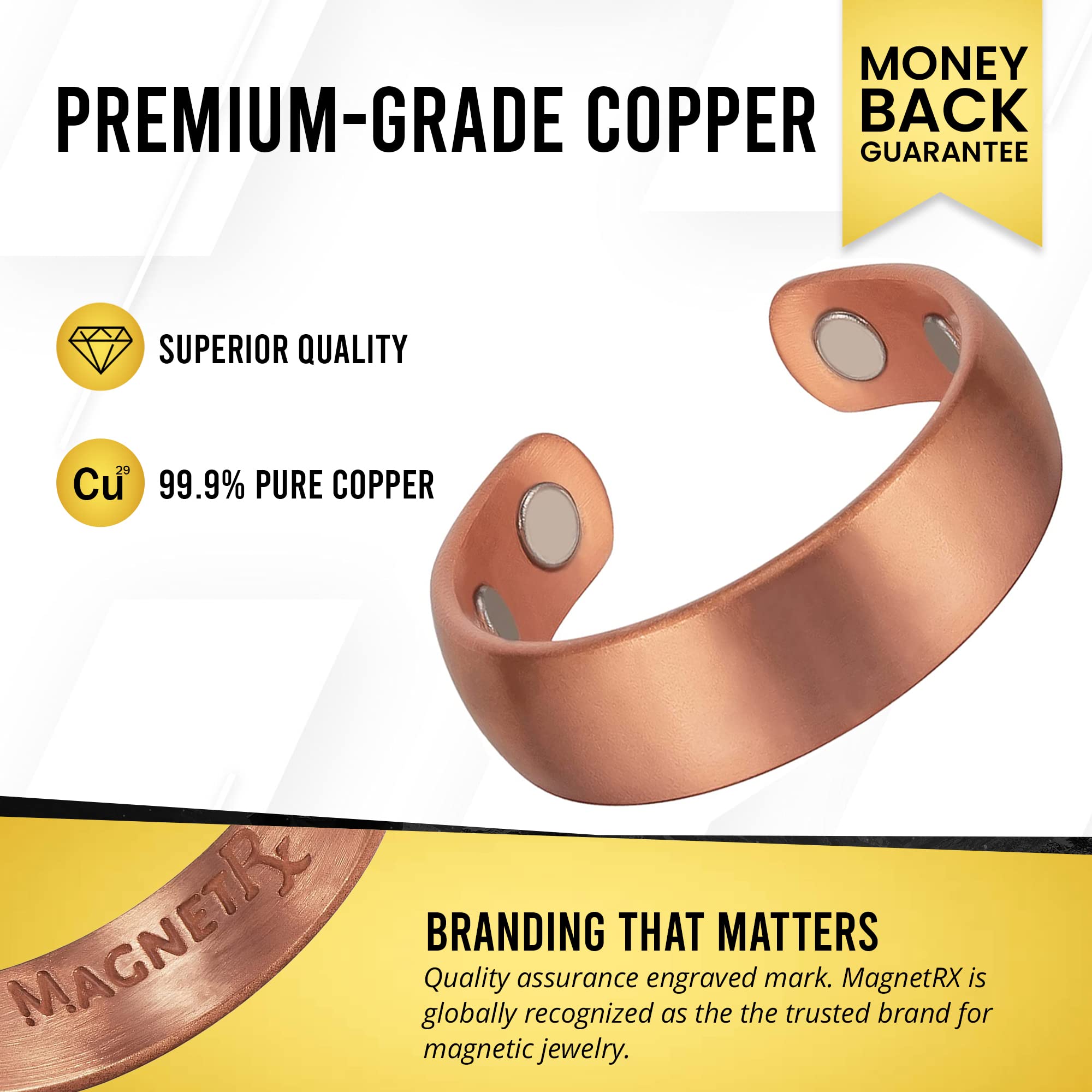 MagnetRX® Magnetic Copper Ring – Elegant Magnetic Rings – Copper Rings for Women & Men