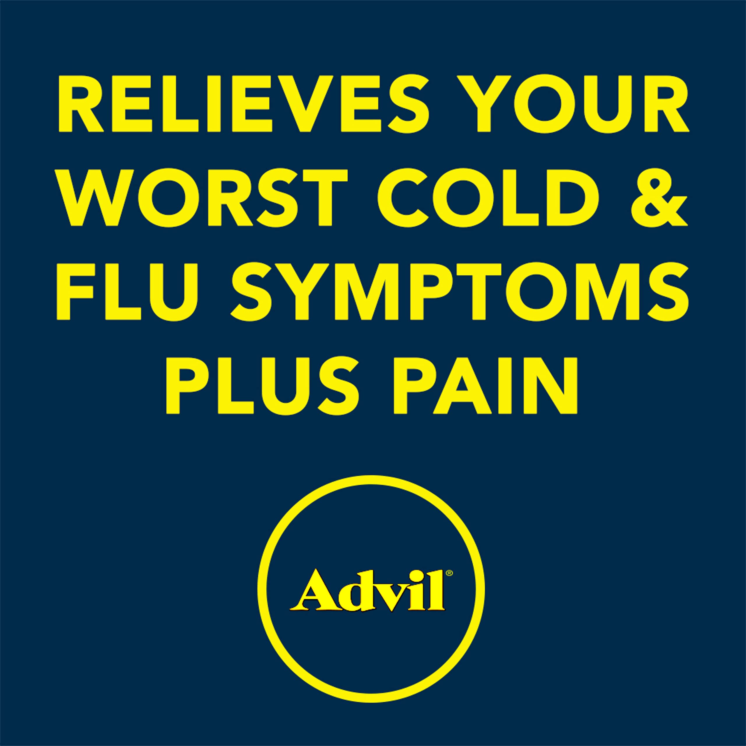 Advil Multi Symptom Cold and Flu Medicine, Cold Medicine for Adults with Ibuprofen, Phenylephrine HCL