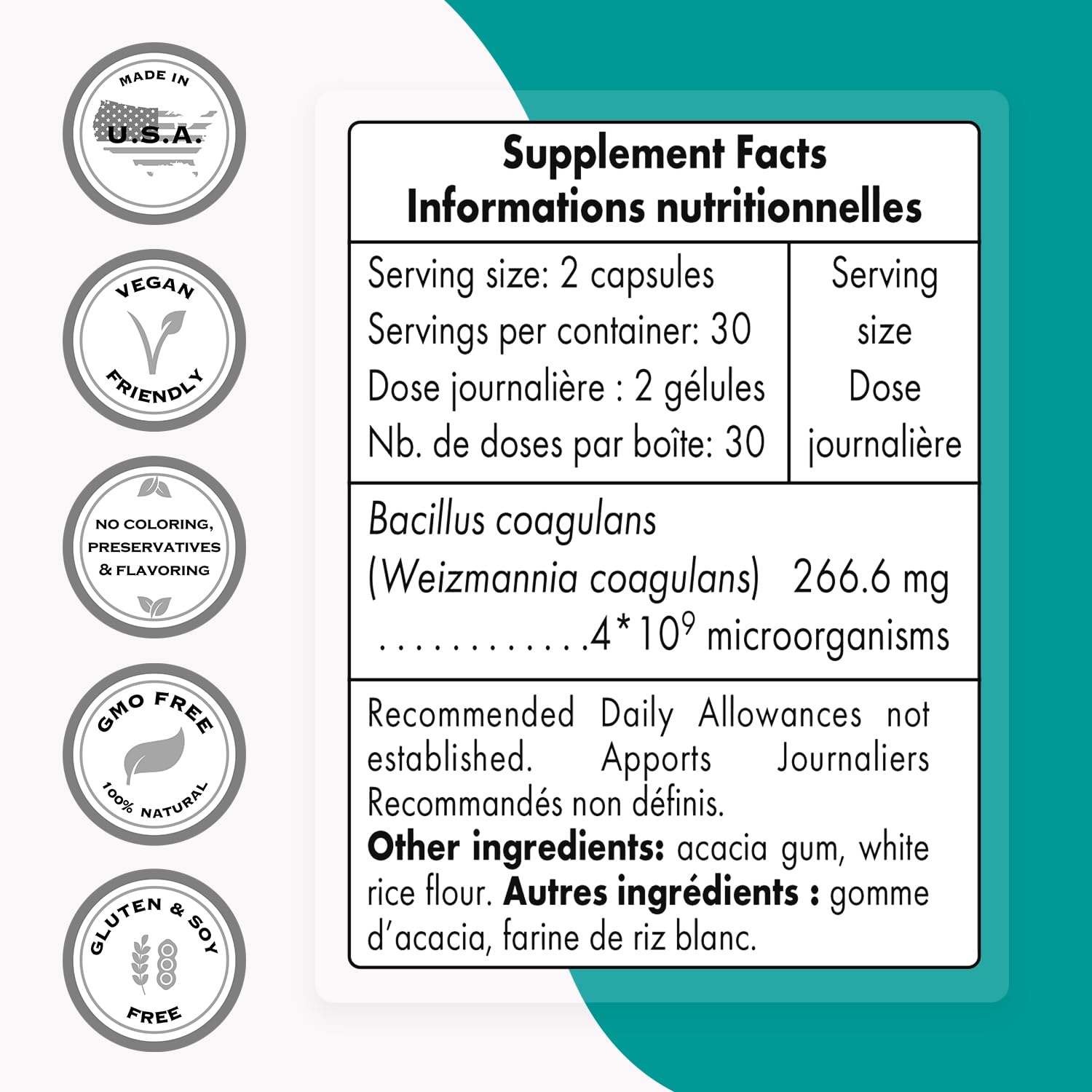 Supersmart - Bacillus Coagulans Probiotic 4 Billion CFU per Day (High Absorption)