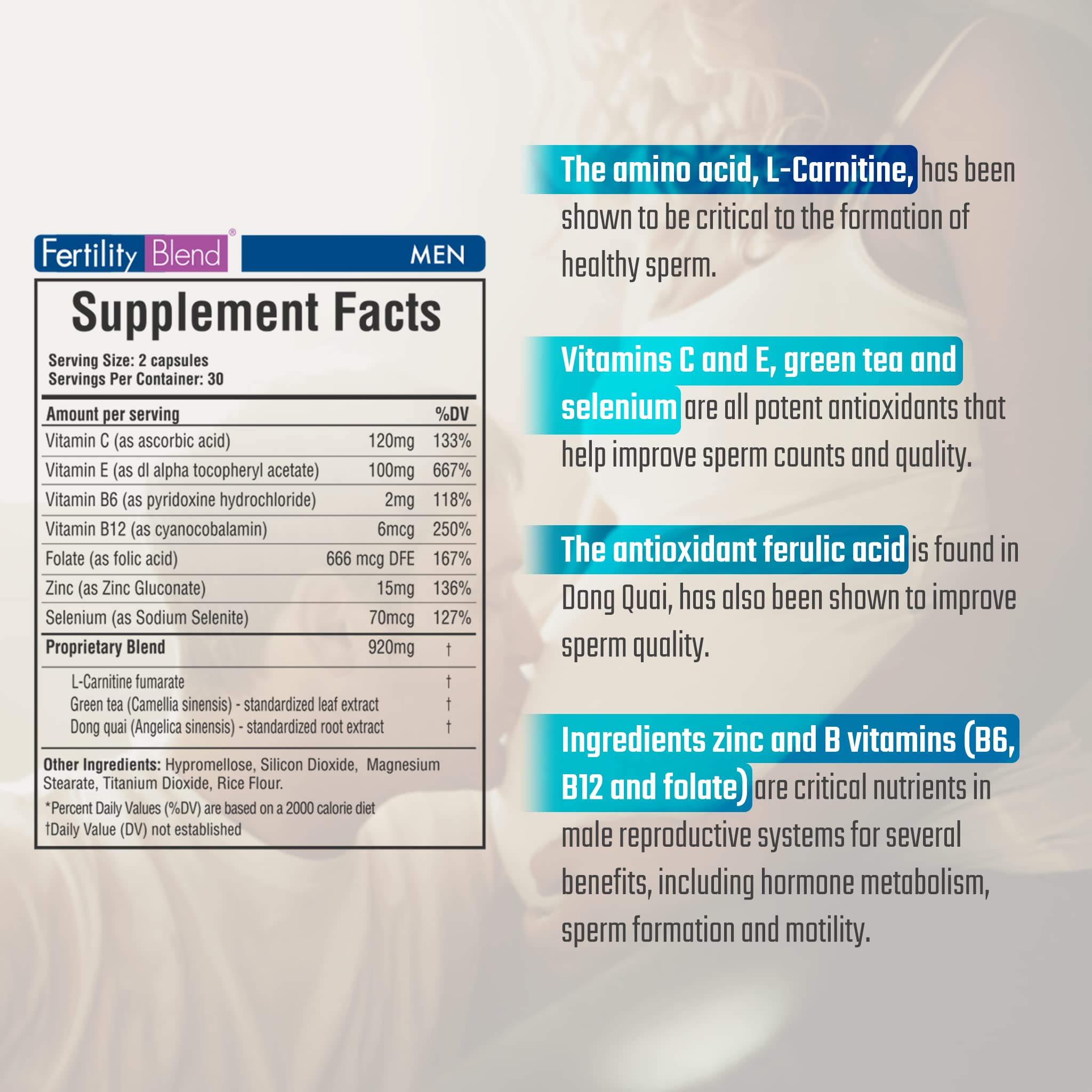 Fertility Blend Fertility Vitamins for Conception for Women and Men Bundle - 1 Month