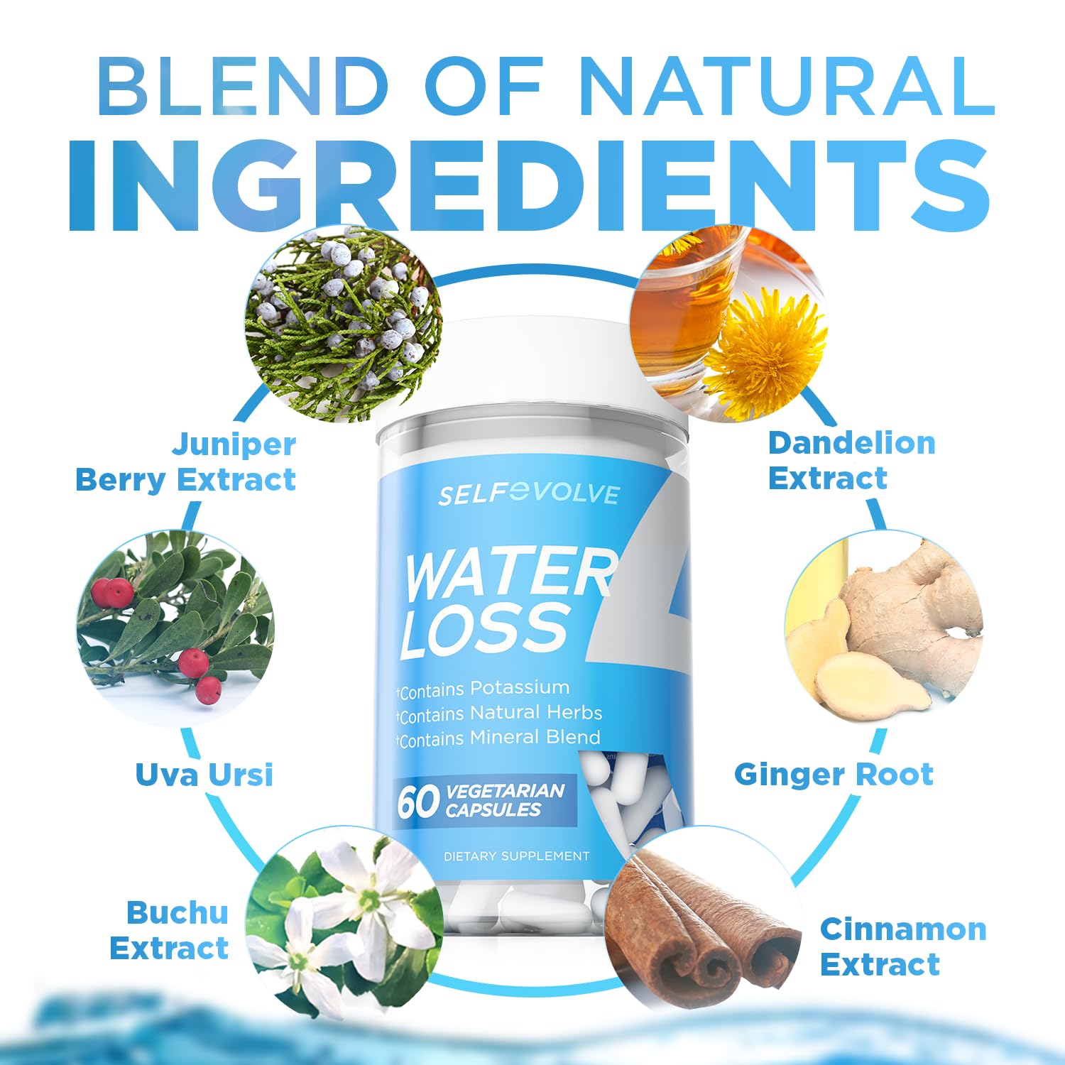 selfevolve Water Loss and DIM Supplement Bundle - Natural Water Pills for Reducing Water Retention