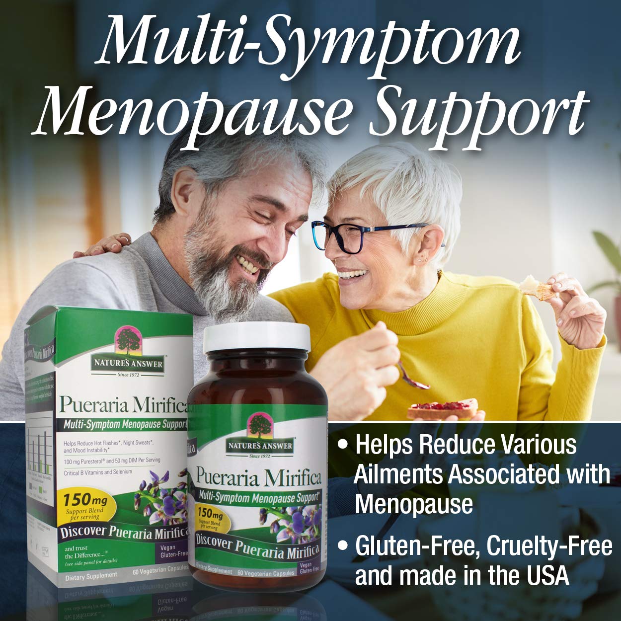 Nature's Answer Pueraria Mirifica Capsules 60 Count | Female Reductive Support | Smooth Skin & Hair