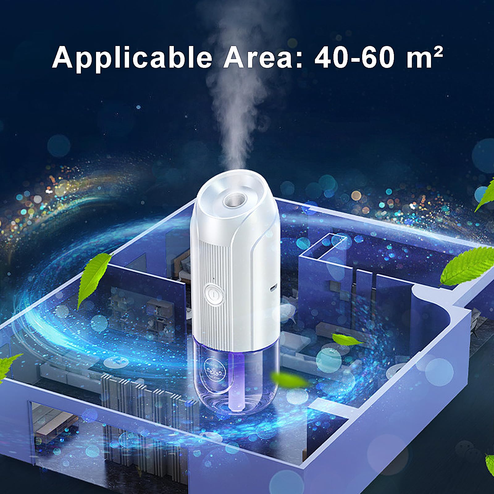 Mini Essential Oil Diffuser, Ultrasonic Mist Air Fresheners for Home with 80 ml Lavender Essential Oils