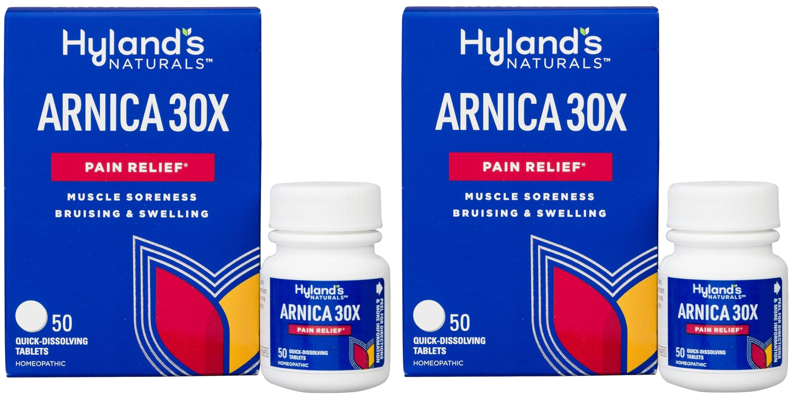 Hyland's Naturals Arnica Montana 30x Tablets, Natural Relief of Bruises, Swelling & Muscle Soreness
