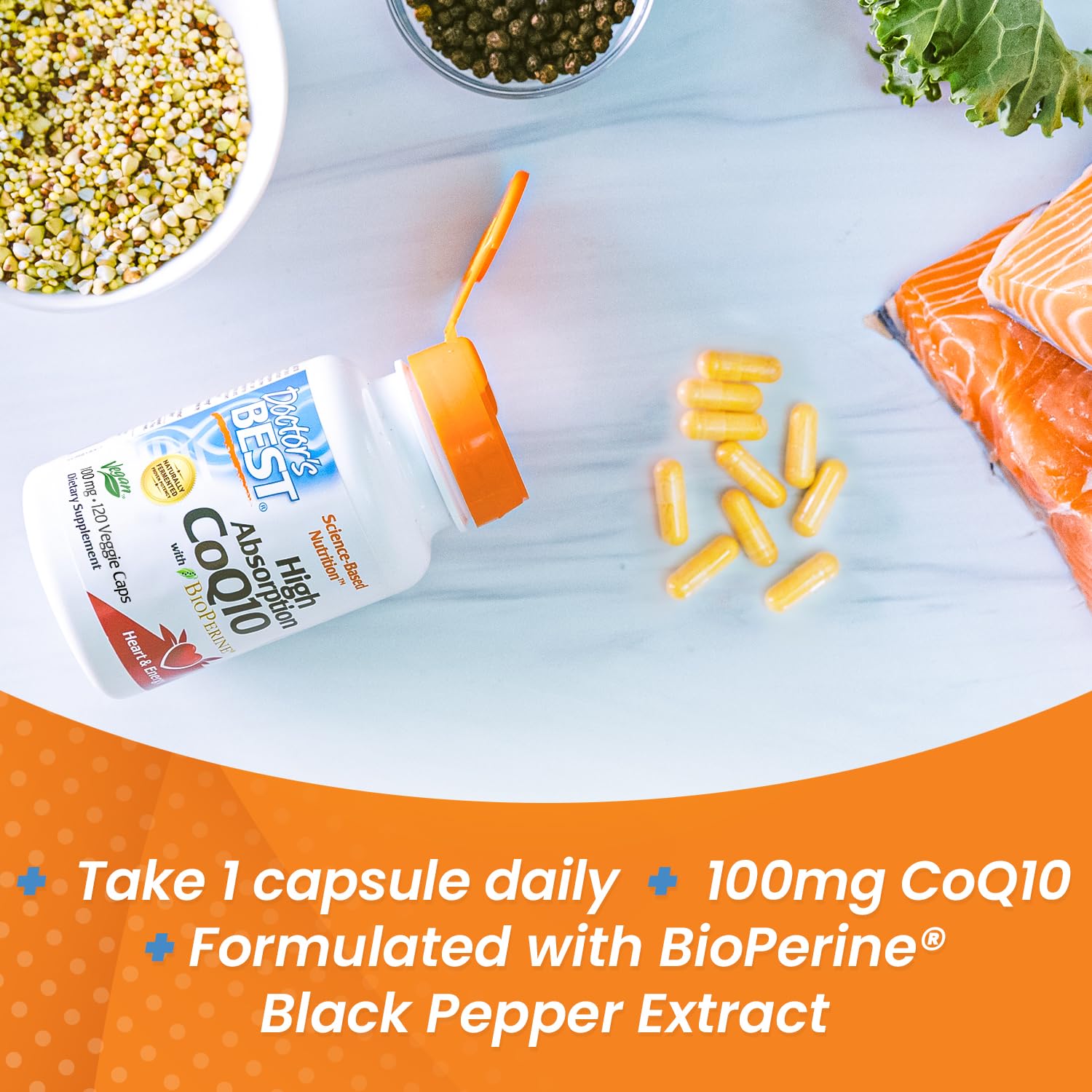Doctor's Best High Absorption CoQ10 with Bioperine, Heart Health & Energy Production