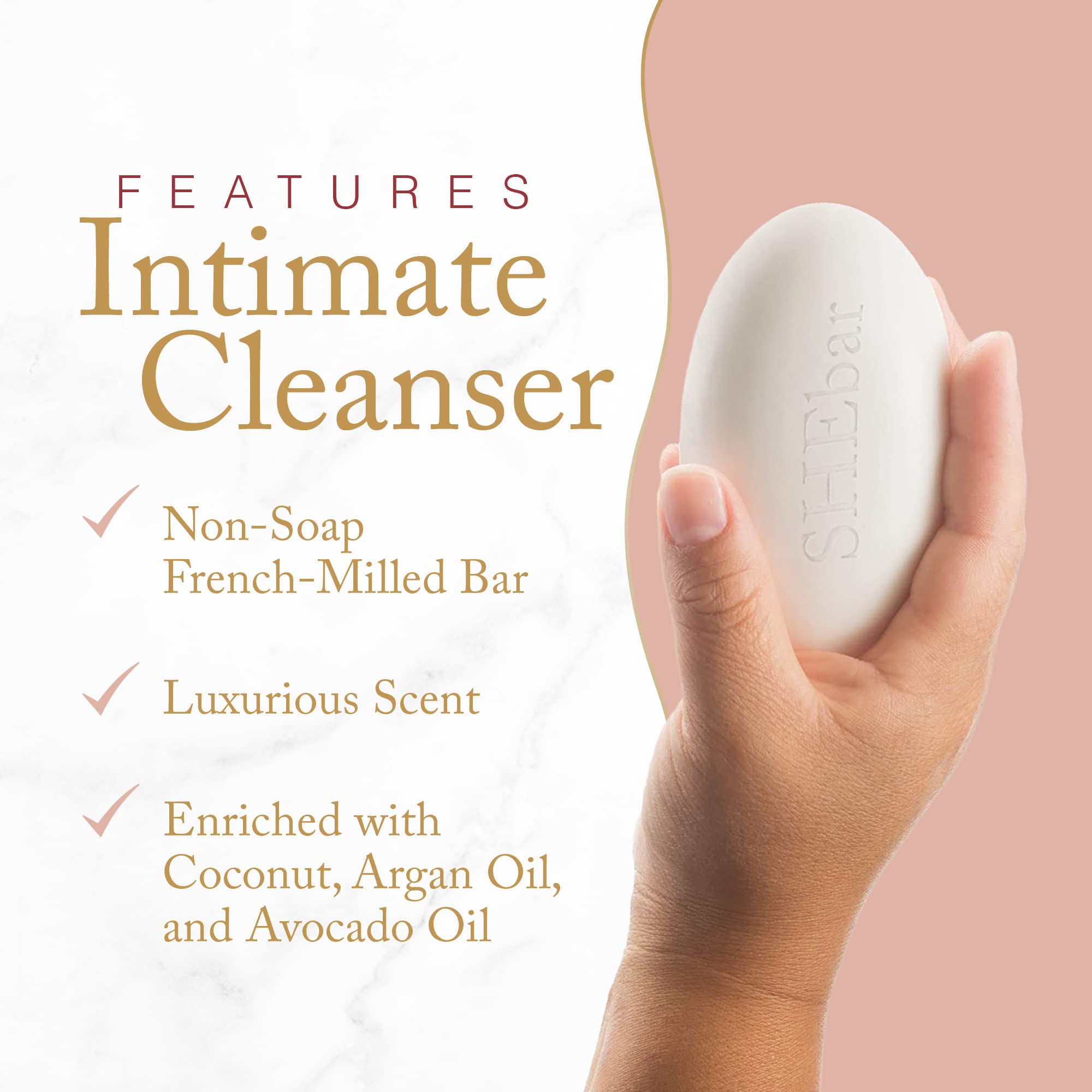 Joylux - SHEbar, Feminine Cleansing Bar, Yoni Bar, pH-Balanced Formula, Clean & Gentle Ingredients