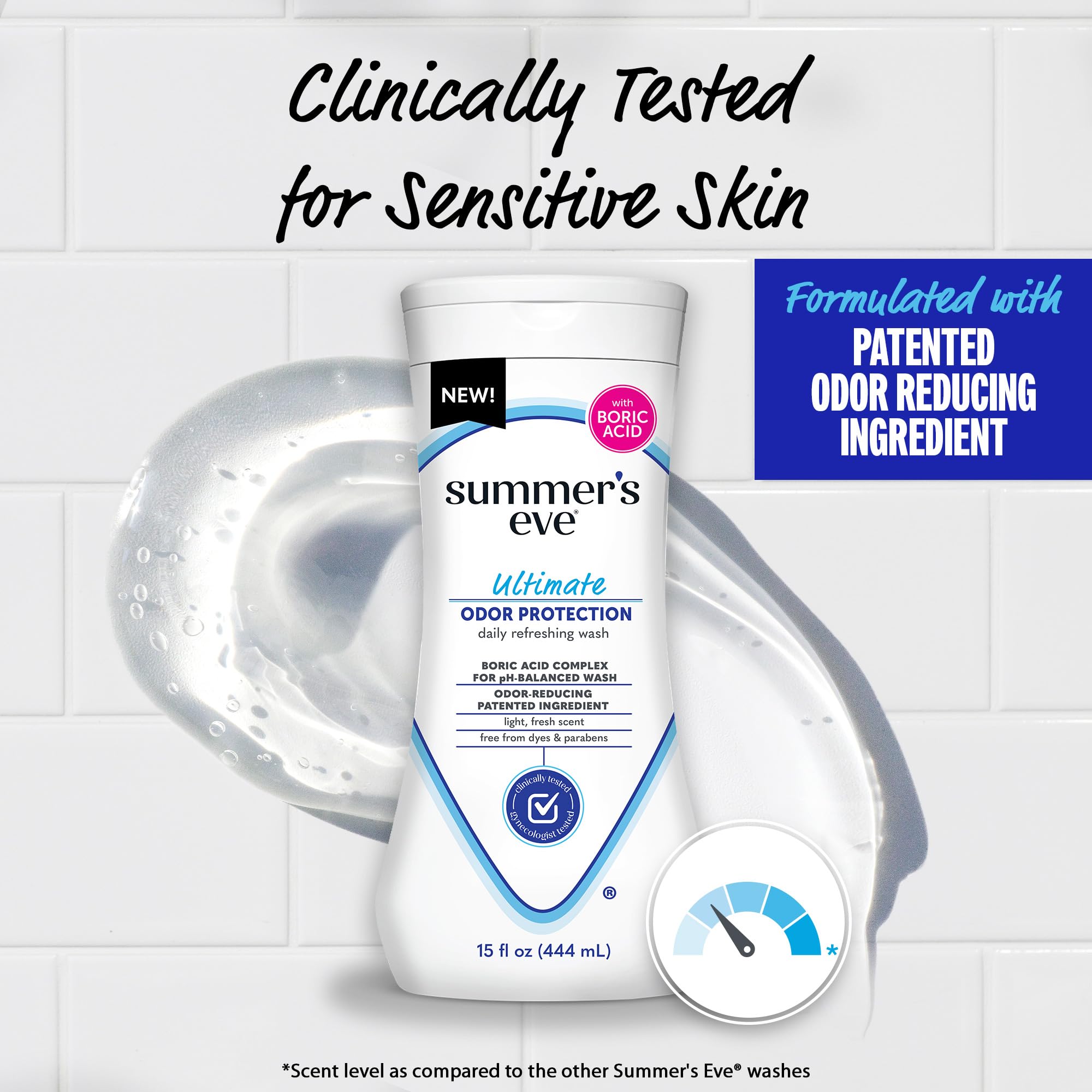 Summer's Eve, Ultimate Odor Control, Feminine Body Wash with Boric Acid, Removes Odor