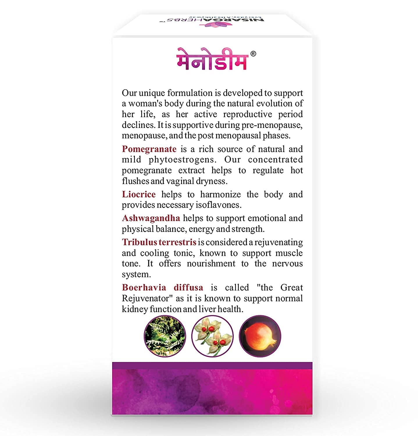 pub Nisarga Herbs Menodim, for Pre-Menopause Relief, Fatigue & Functional Imbalance Support