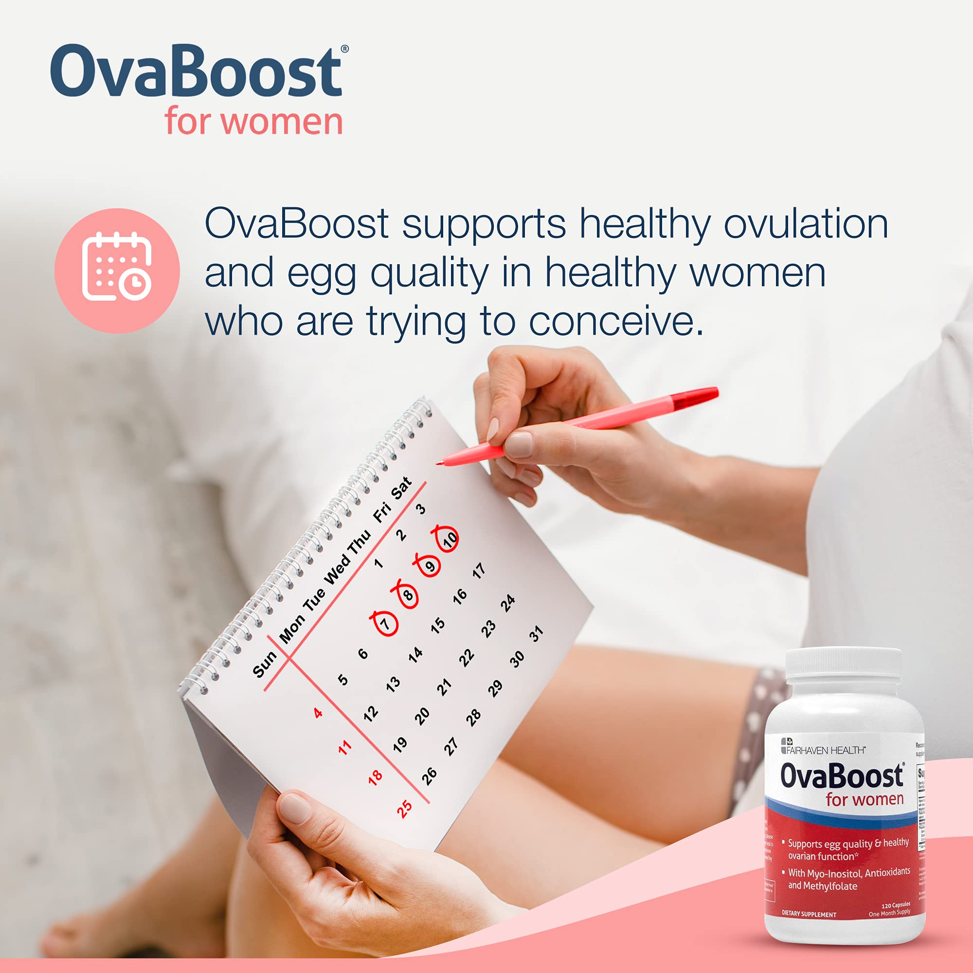 FertilAid for Women & Ovaboost Combo, Female Fertility Supplement & Natural Fertility Vitamin