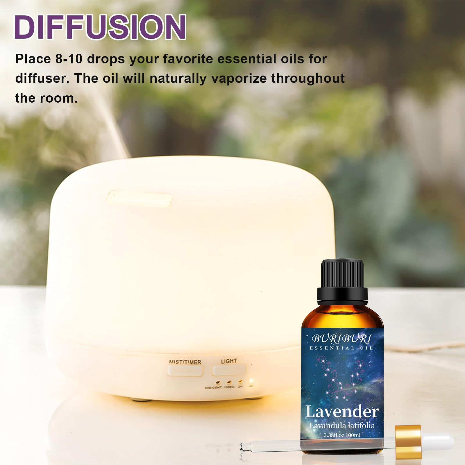 BURIBURI Lavender Essential Oil 100ML, 100% Pure Undiluted, Natural, Organic Aromatherapy Oil Lavender Oils