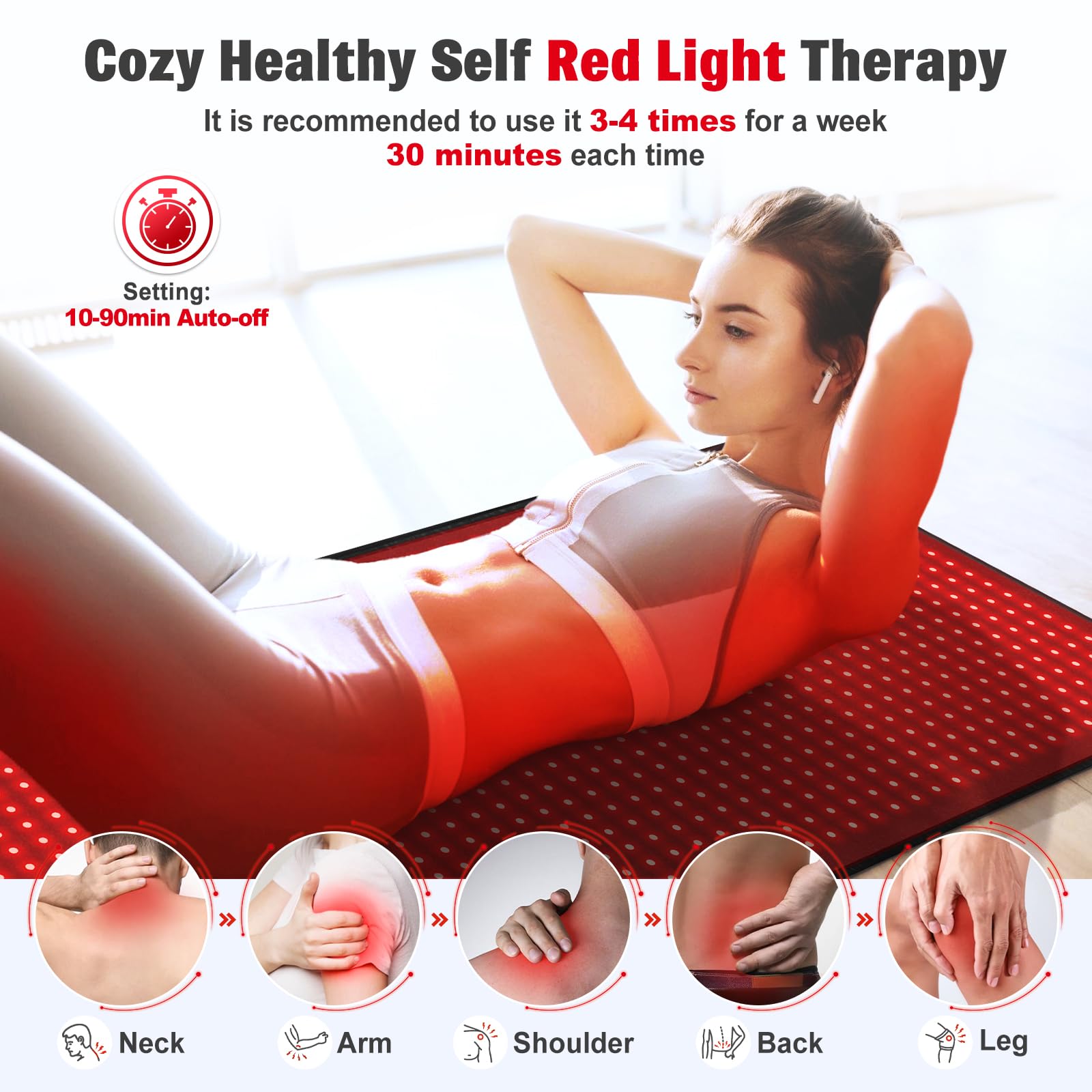 Red Light Therapy Mat for Body, 71"x 31" Red Light Therapy Blanket Red Near Infrared 660nm 850nm