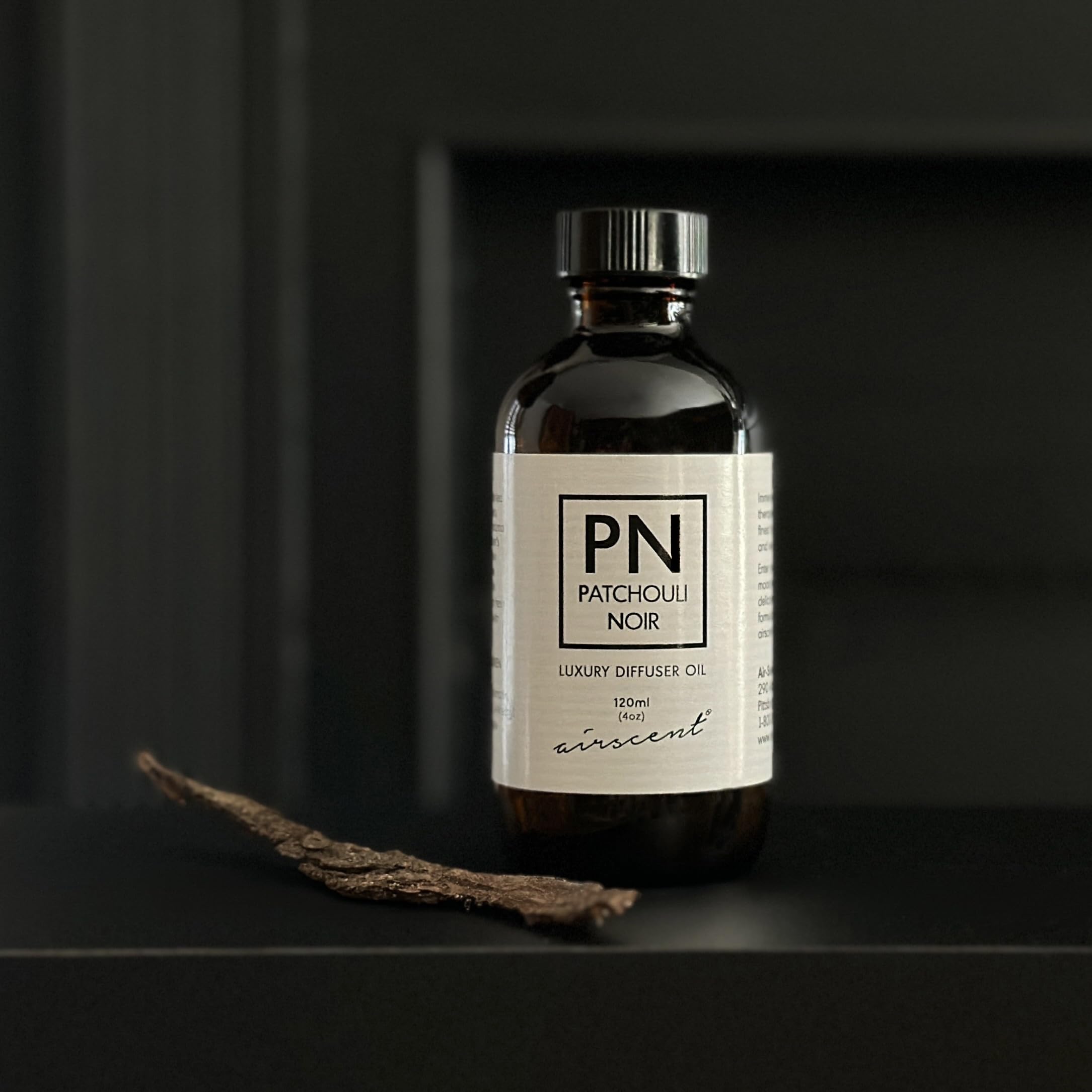 Patchouli Noir Diﬀuser Oil - Air-Scent Aroma and Essential Oil Blend - 120 Milliliter (4 ﬂ oz) Bottle