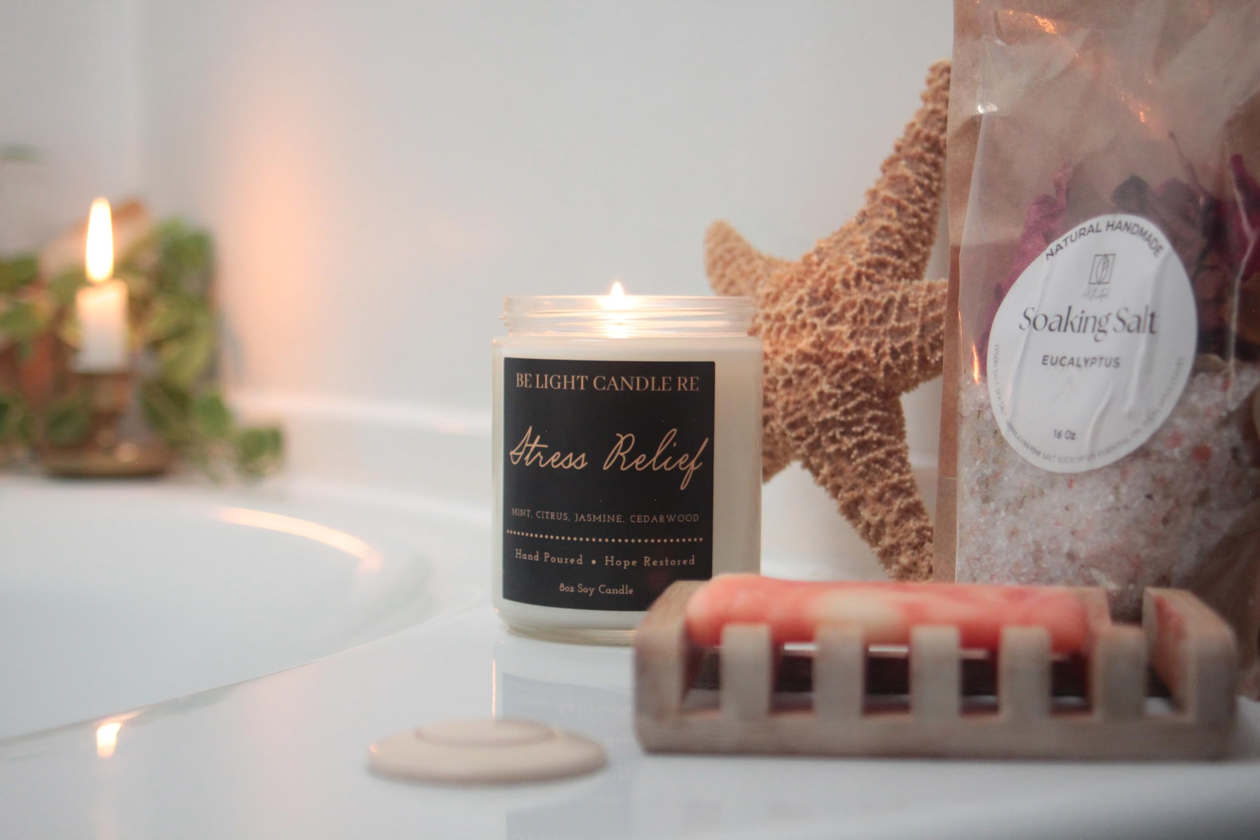 Stress Relief Candle | Purpose-Driven Soy Candles | Scented Candle for Home | 8oz Long Lasting Candle