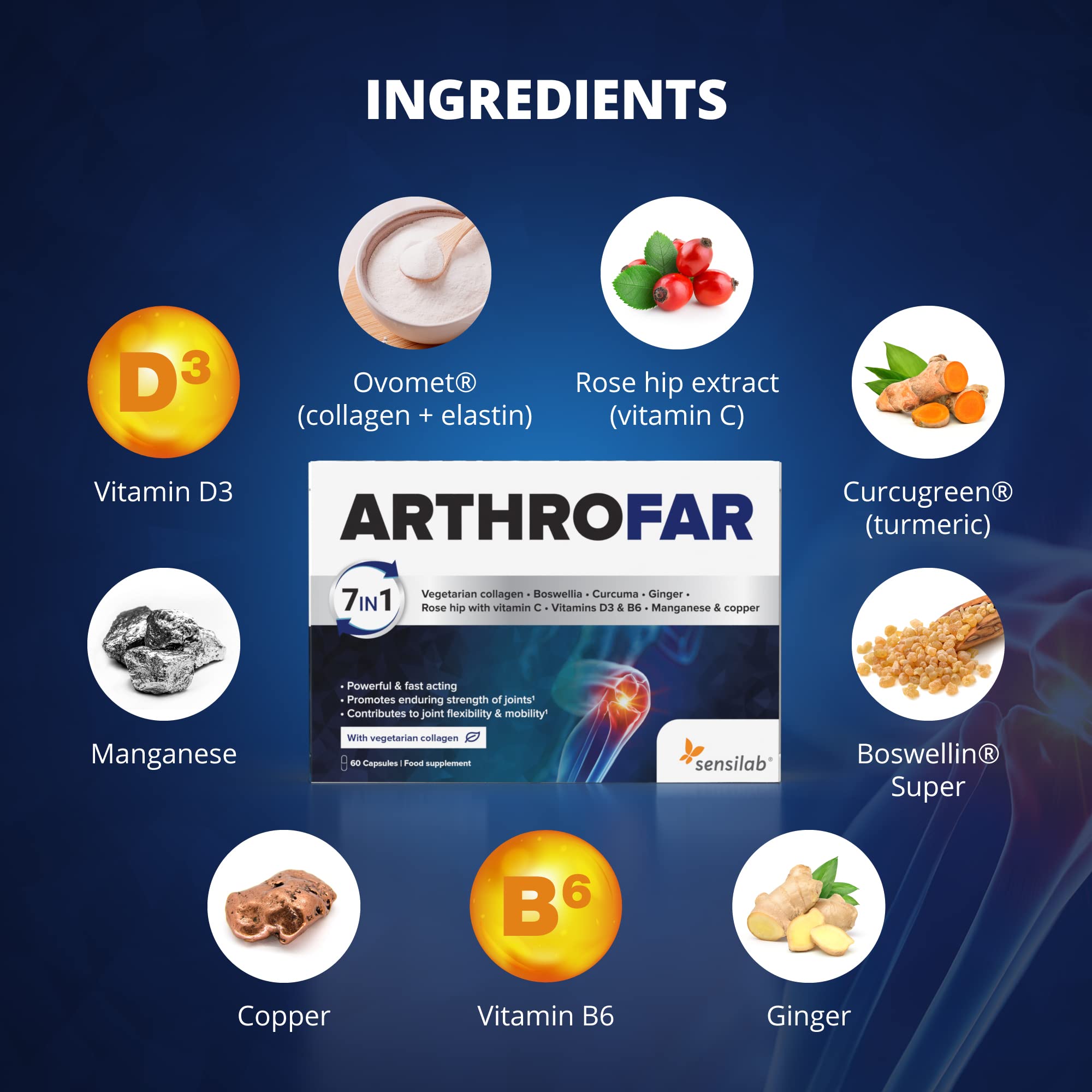 Boswellia Serrata Capsules | Sensilab ArthroFar | Joint Care Supplements