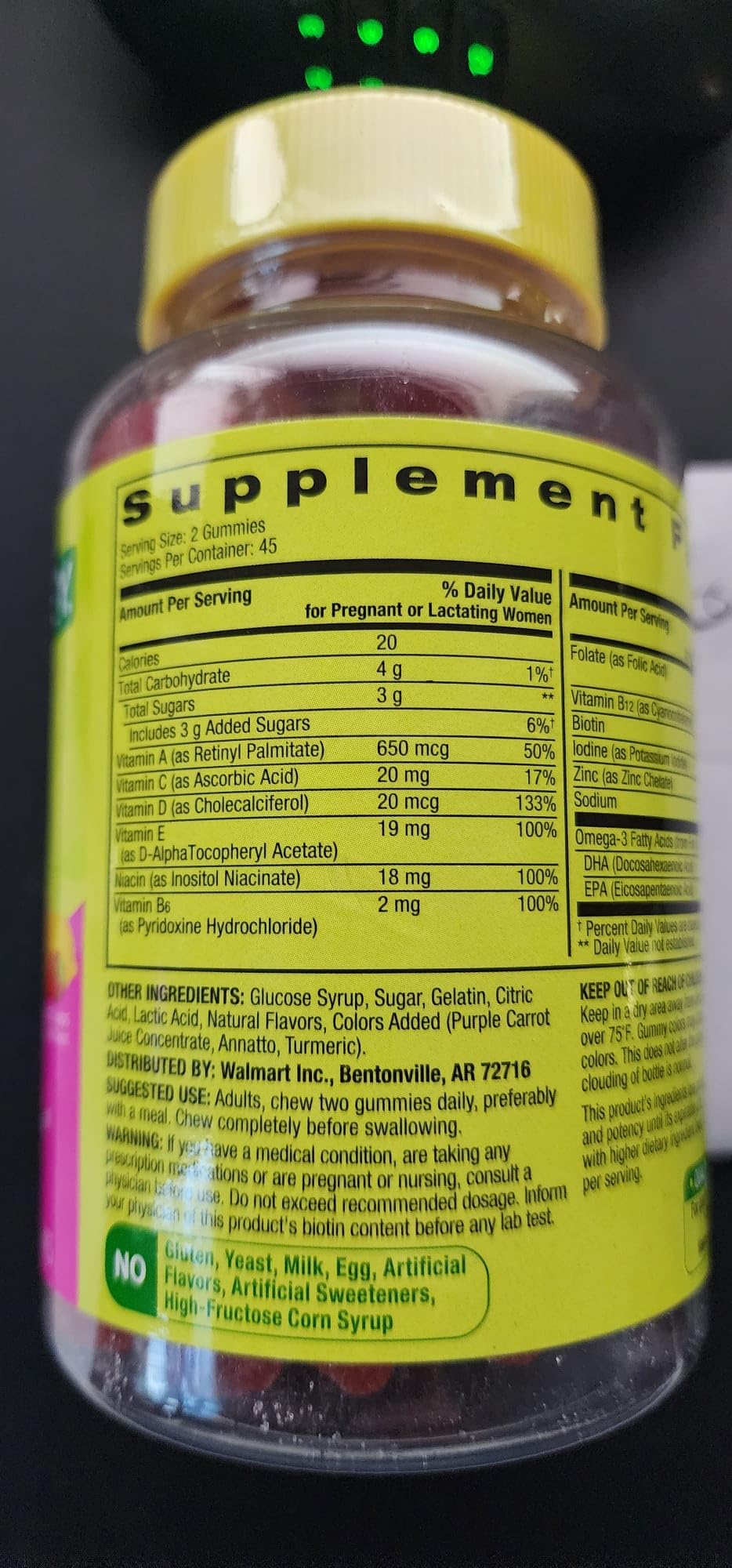 Spring Valley Adult Gummy Prenatal Multivitamin with DHA & Folic Acid, Natural Fruit Flavors