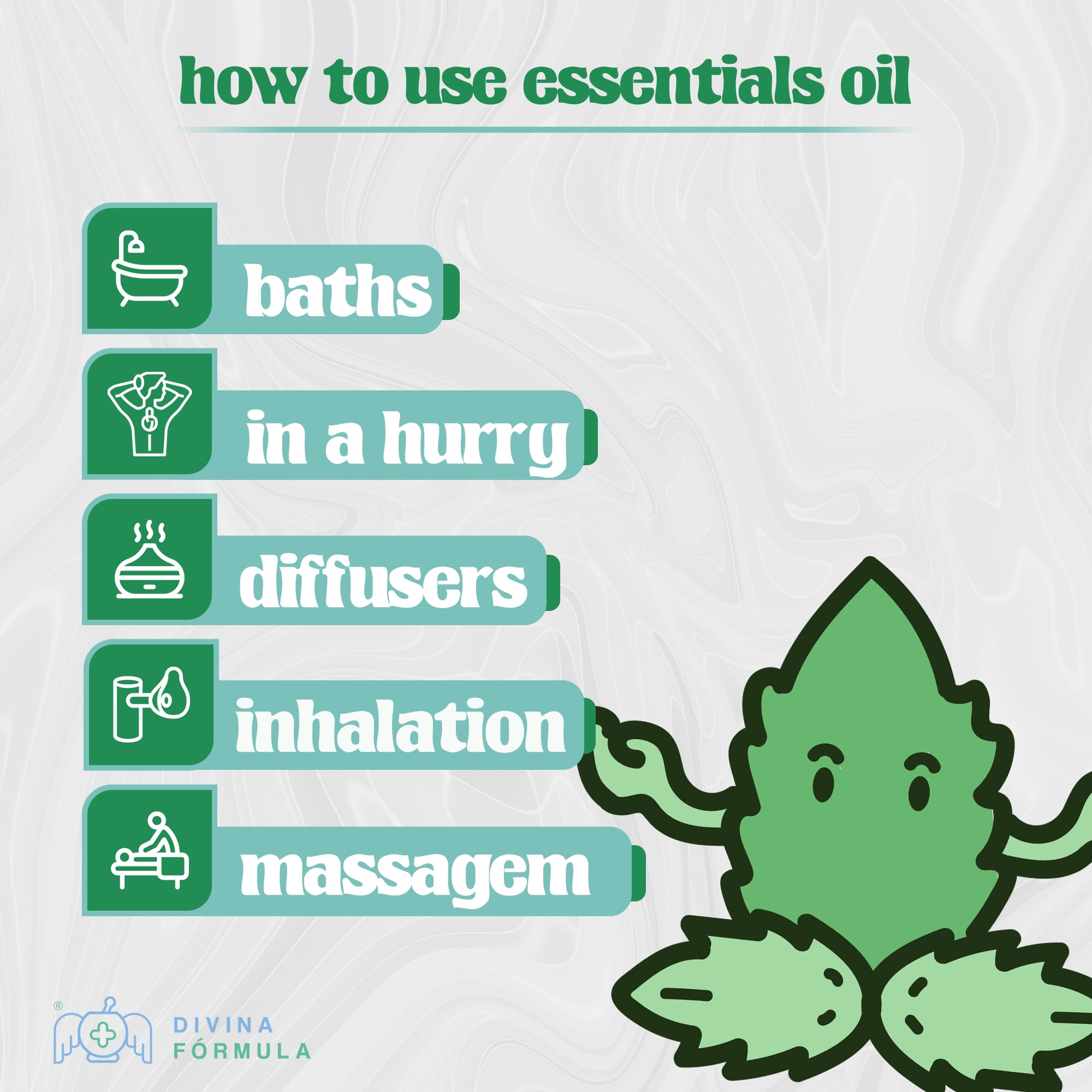 Divina Fórmula - 100% Pure Peppermint Essential Oil - Aromatherapy Oils, Essential Oils - Oil for Massage