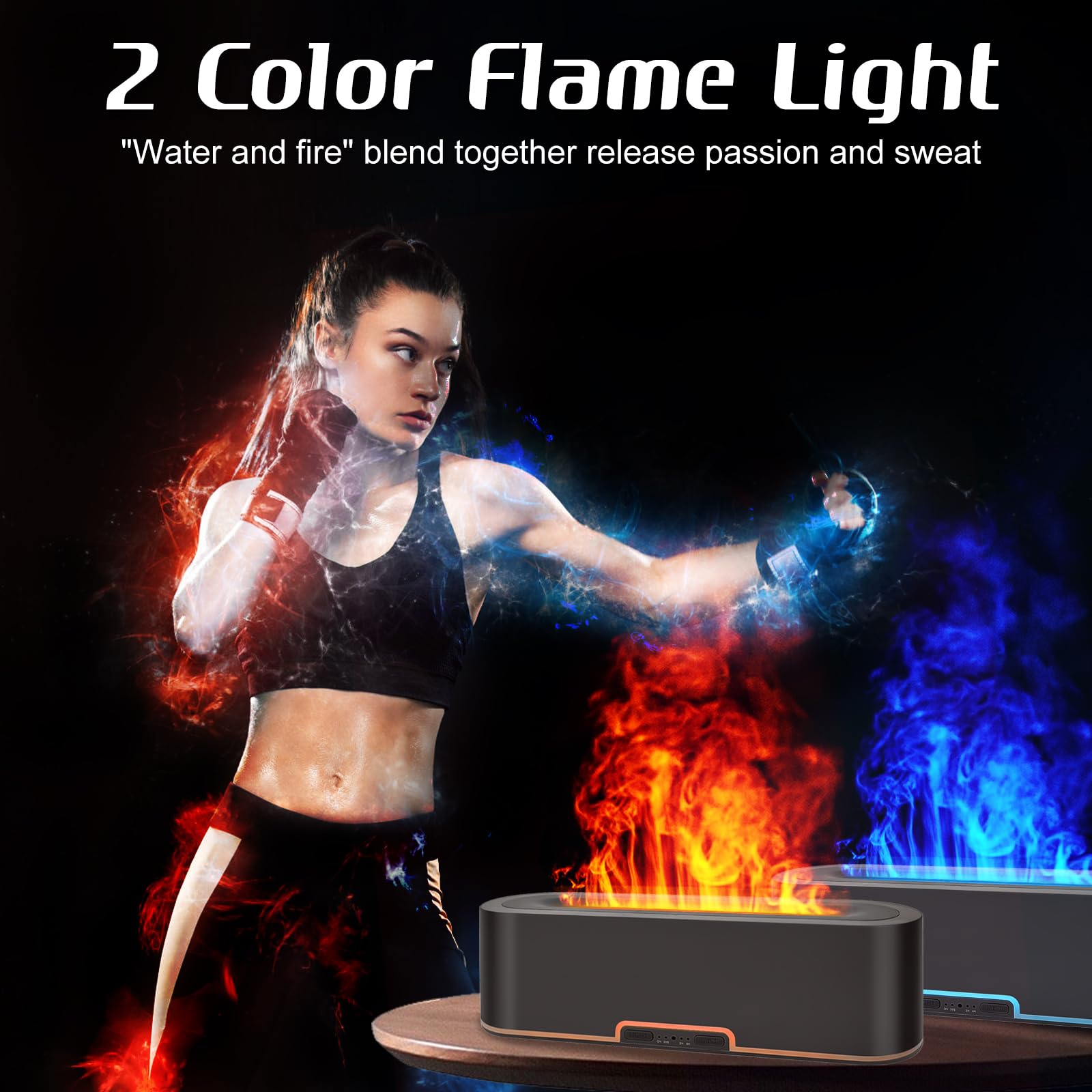 Jpord Flame Fire Essential Oil Diffuser,200ml Aromatherapy Diffuser,Fire Cool Mist Scent Diffuser