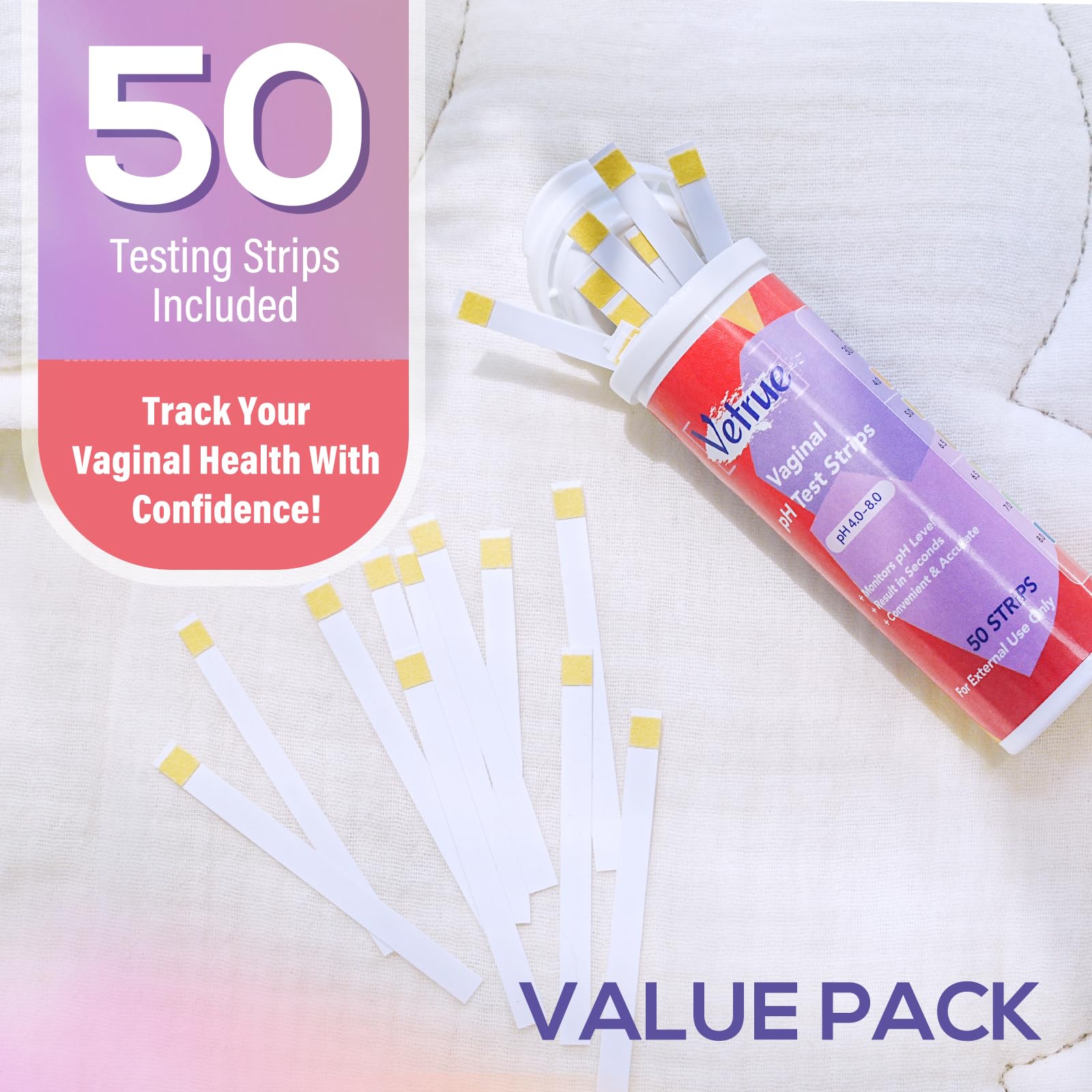 Vaginal pH Test Strips for Women, Convenient Testing Solution for Assessing and Maintaining