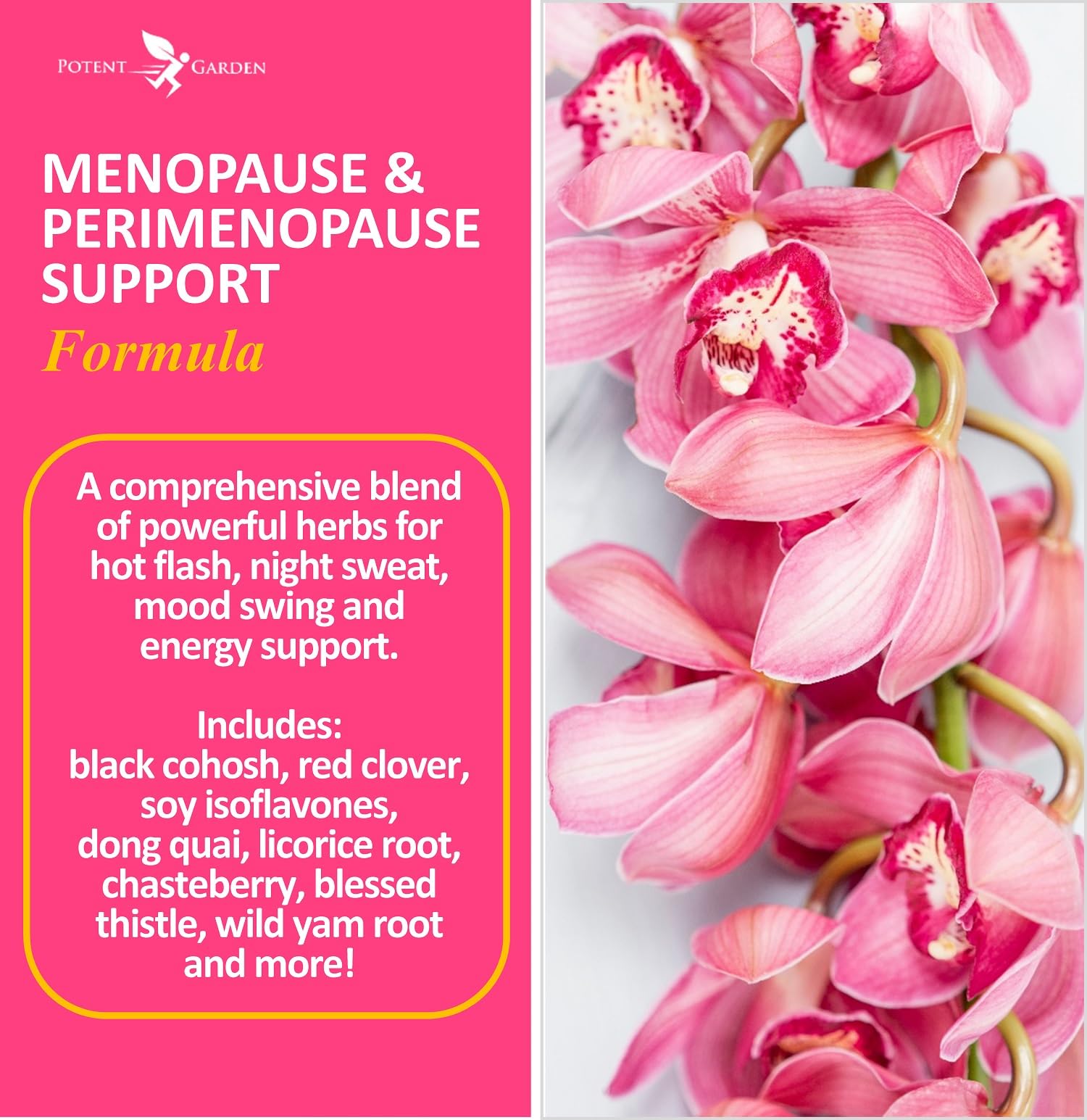 Potent Garden Menopause Relief Supplement with Black Cohosh, Soy Isoflavones, and Don Quai