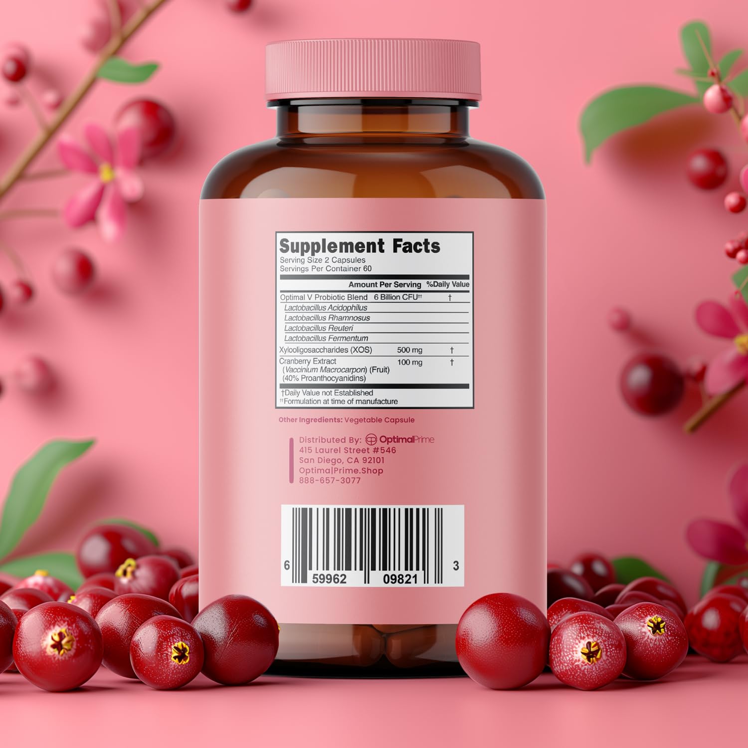 Optimal Prime Vaginal Probiotic for Women, Promotes Healthy pH, Normal Yeast Levels, Odor Control