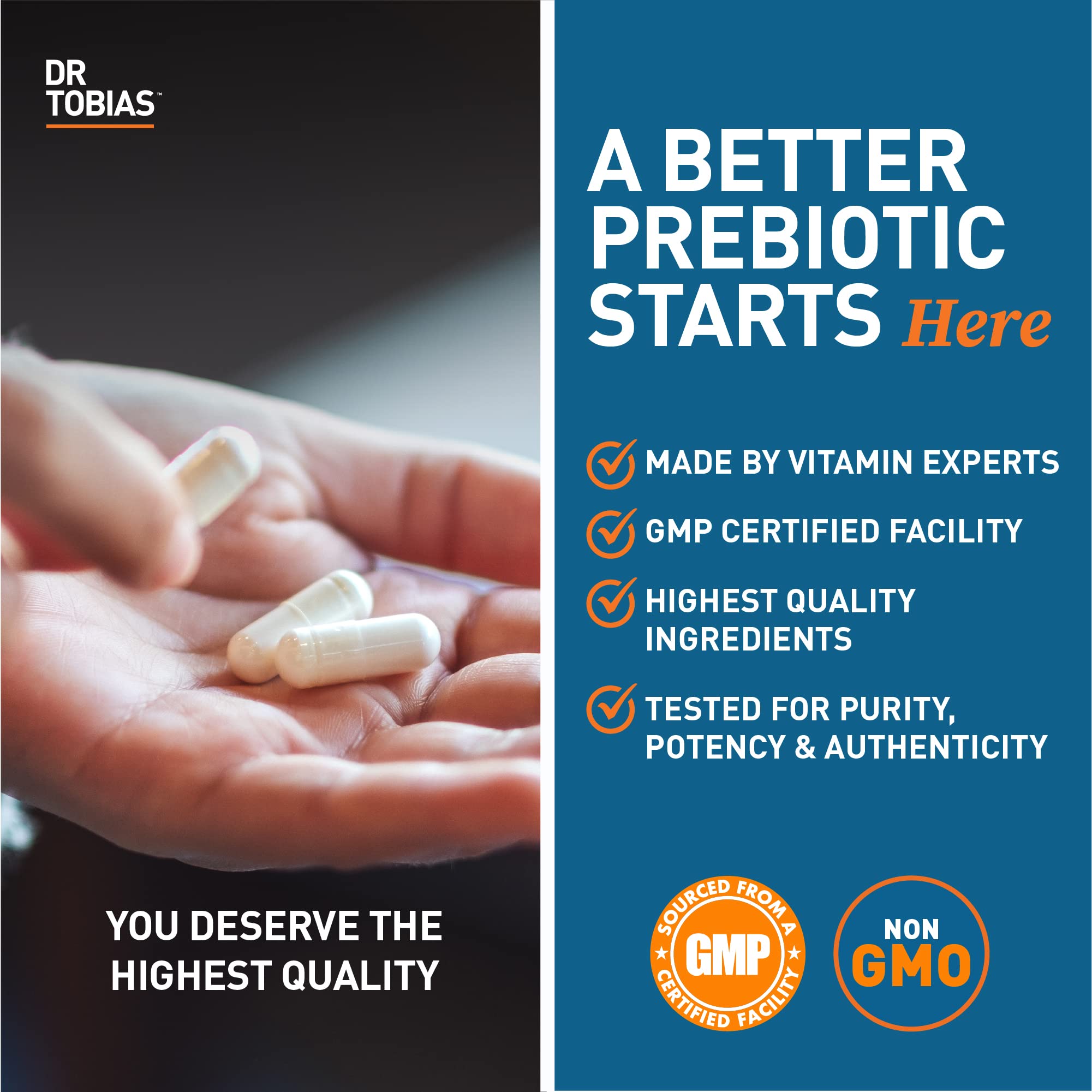 Dr. Tobias Prebiotics, Supports Digestion & Gut Health, Feed Good Probiotic Bacteria