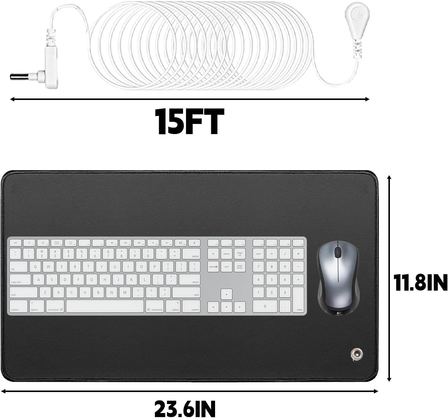 LOYDBDT Grounding Mat,11.8x23.6inches,Grounding Mat with 15ft Grounding Cord