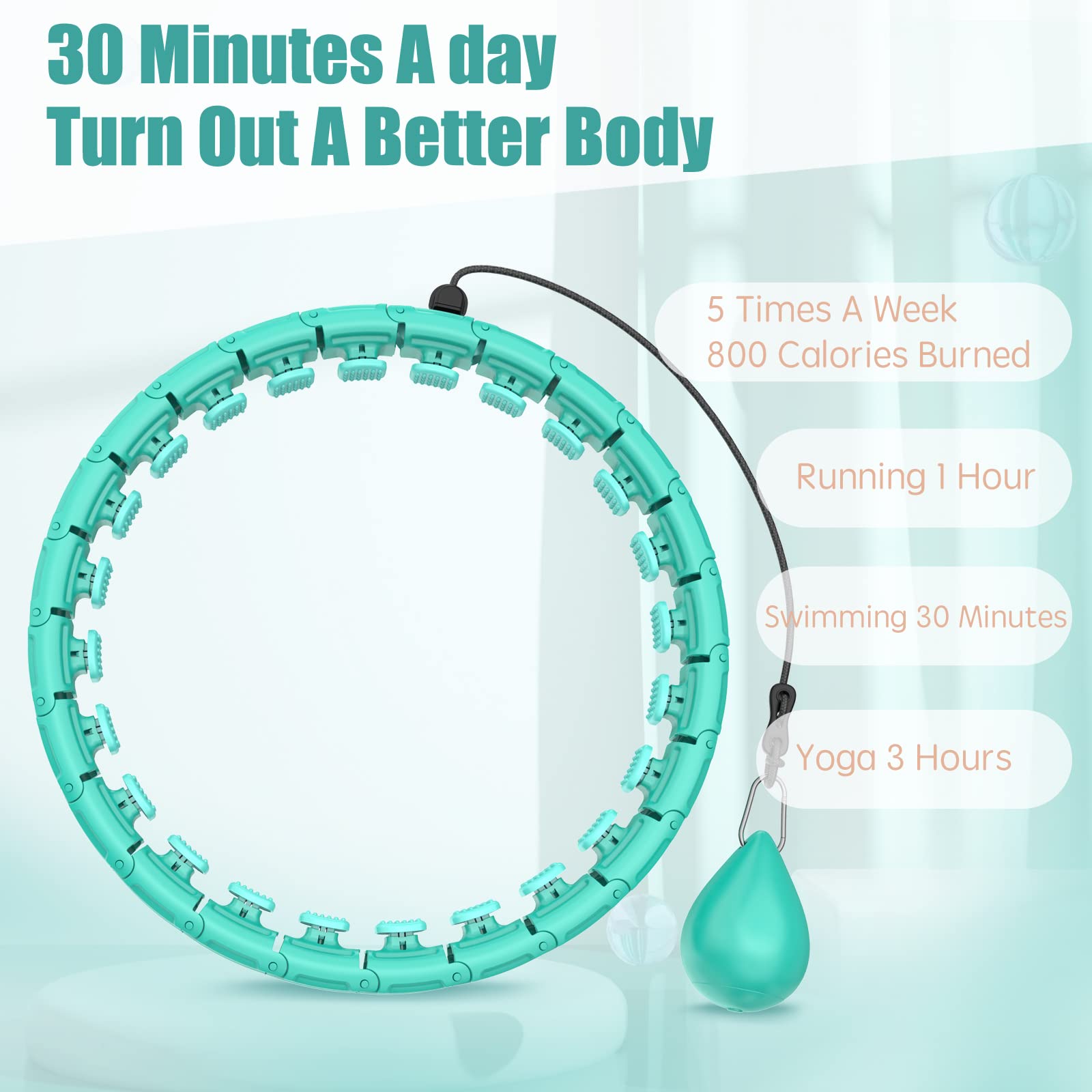 OurStarry 32 Knots Weighted Workout Hoop Plus Size, Smart Waist Exercise Ring