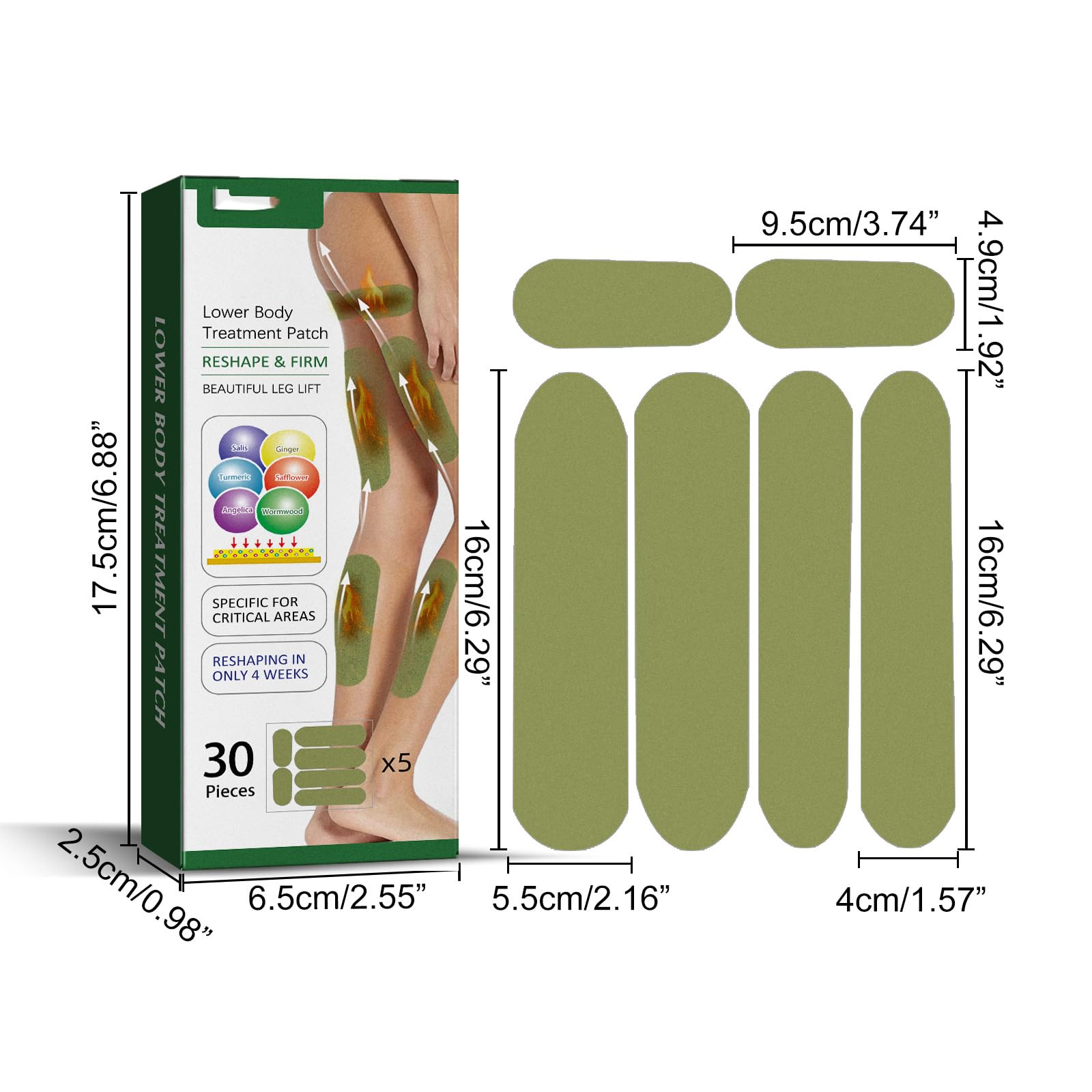 Herballegs Cellulite Reduction Patches, 2 Boxes/60PCS HerbalLegs Patches, Herbal Leg Lifting