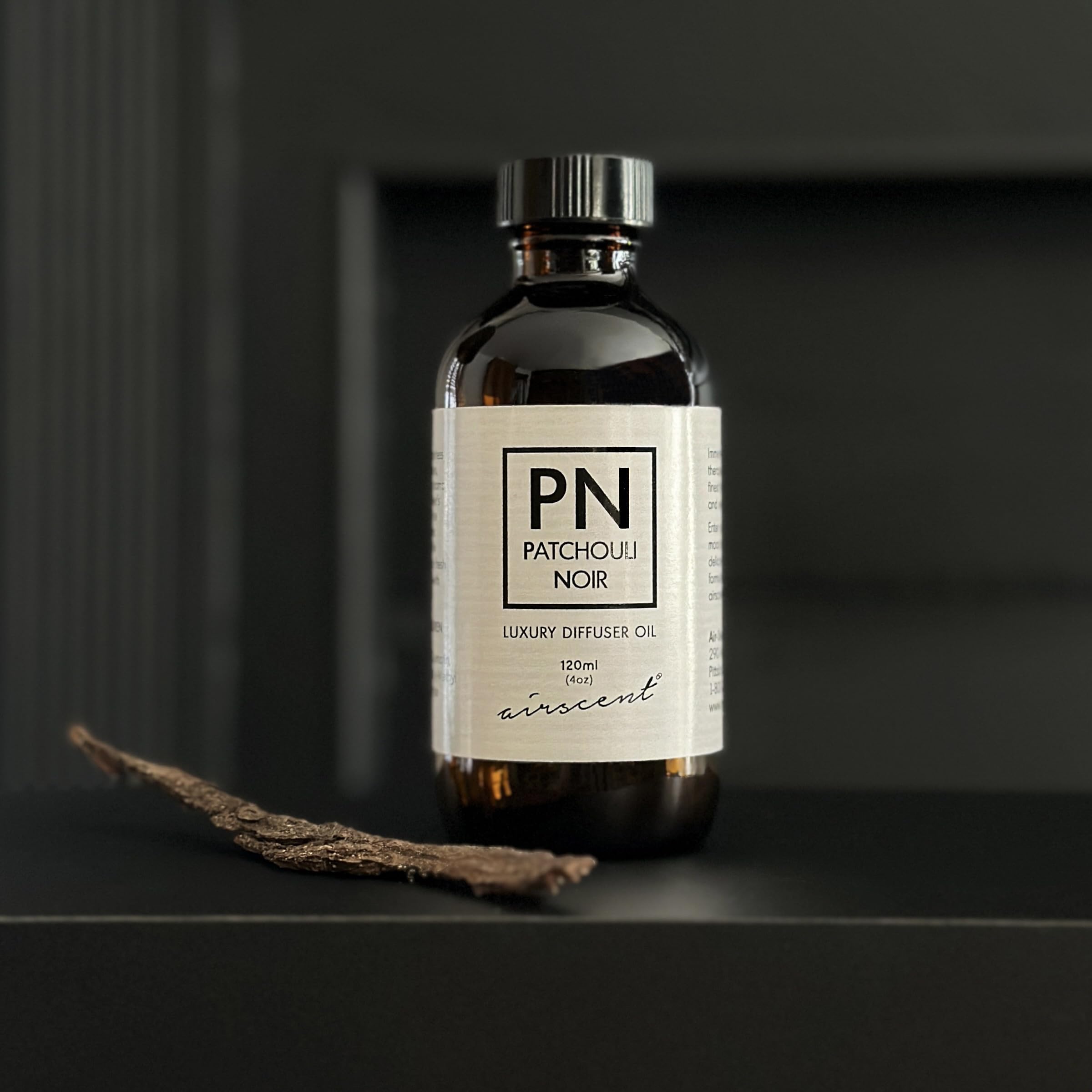 Patchouli Noir Diﬀuser Oil - Air-Scent Aroma and Essential Oil Blend - 120 Milliliter (4 ﬂ oz) Bottle