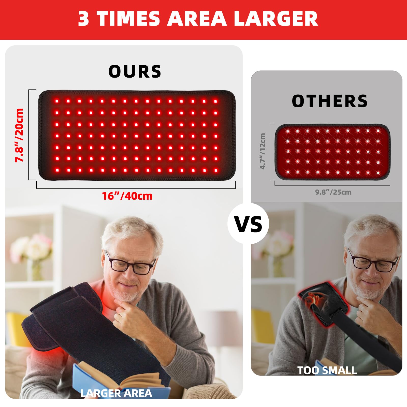 Red Light Therapy Infrared Light Therapy Heating Wrap Belt for Body Back Knee Shoulder Waist Muscle Pain