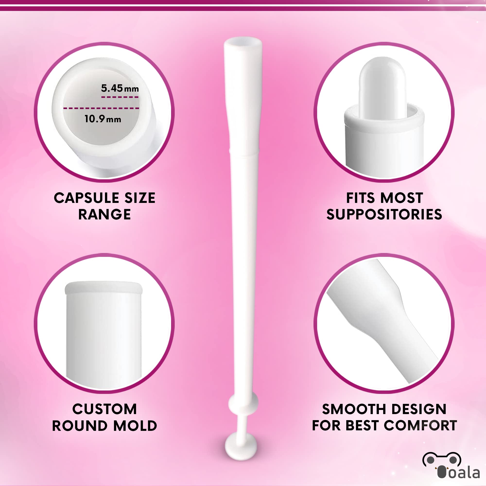 Ooala Disposable Vaginal Suppository Applicators (30-Pack) | Fits Most Brands, Pills, Tablets and Boric Acid