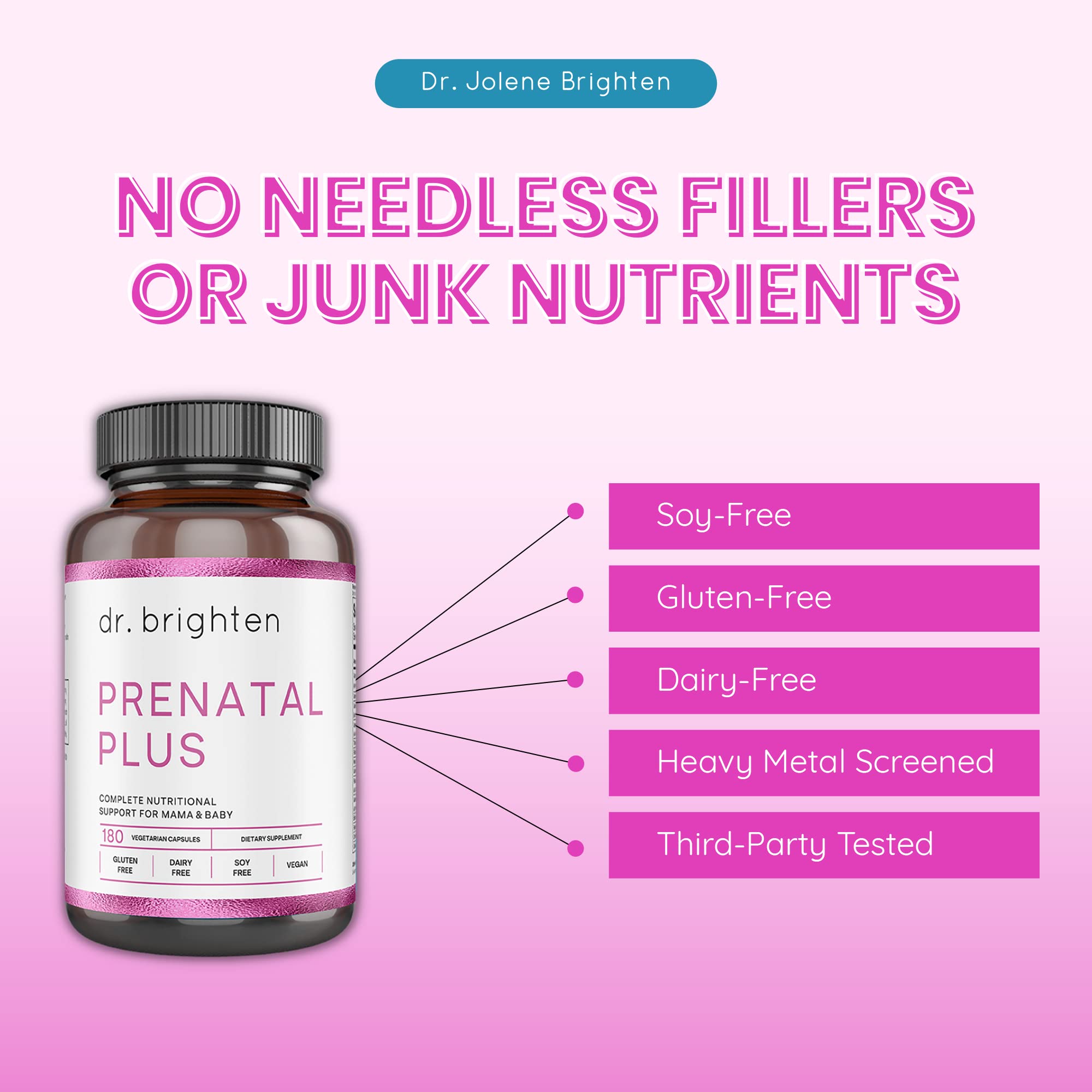 Dr. Brighten Prenatal Plus - Women’s Formulation, Active B Vitamins, Minerals, Antioxidants