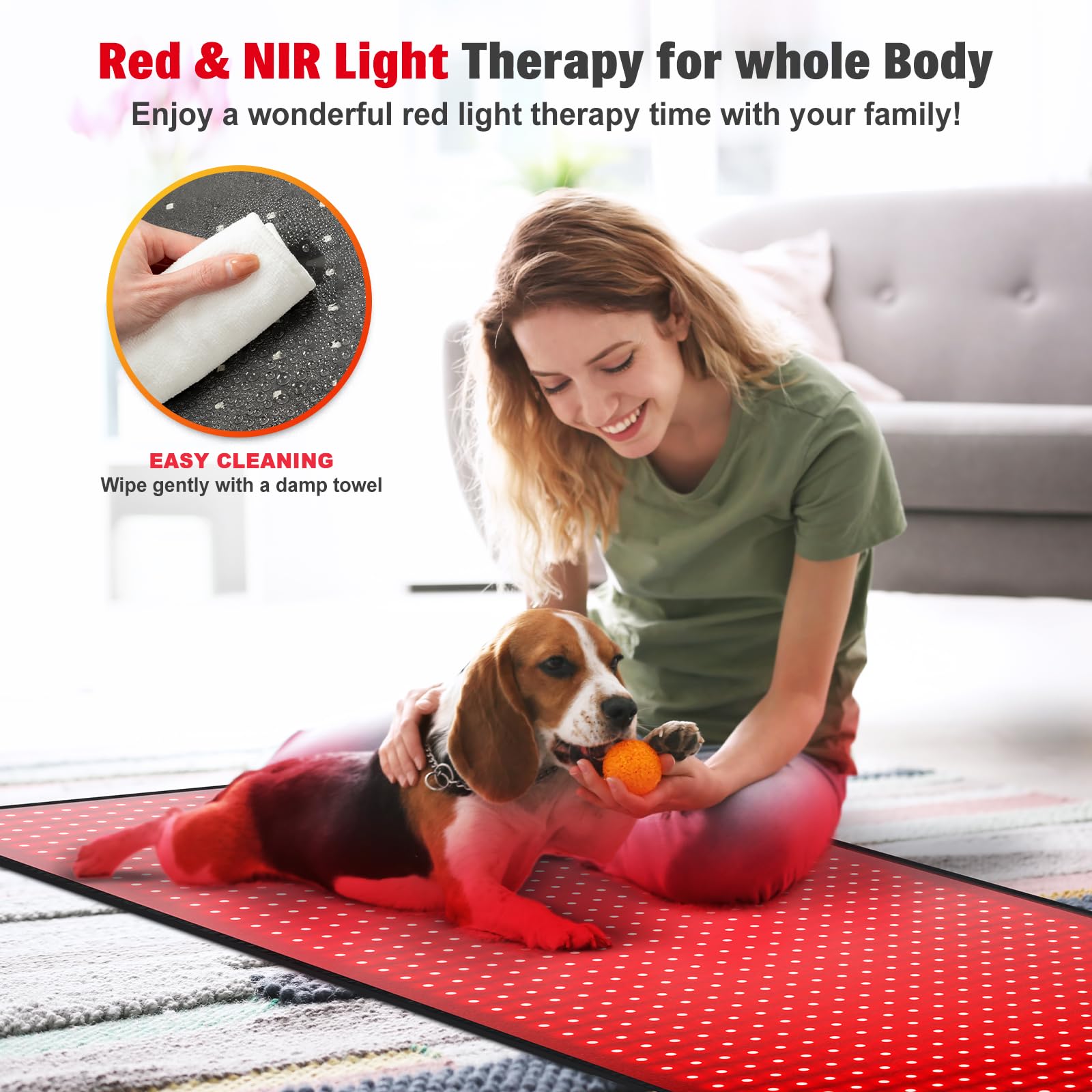 Red Light Therapy Mat for Body, 71"x 31" Red Light Therapy Blanket Red Near Infrared 660nm 850nm